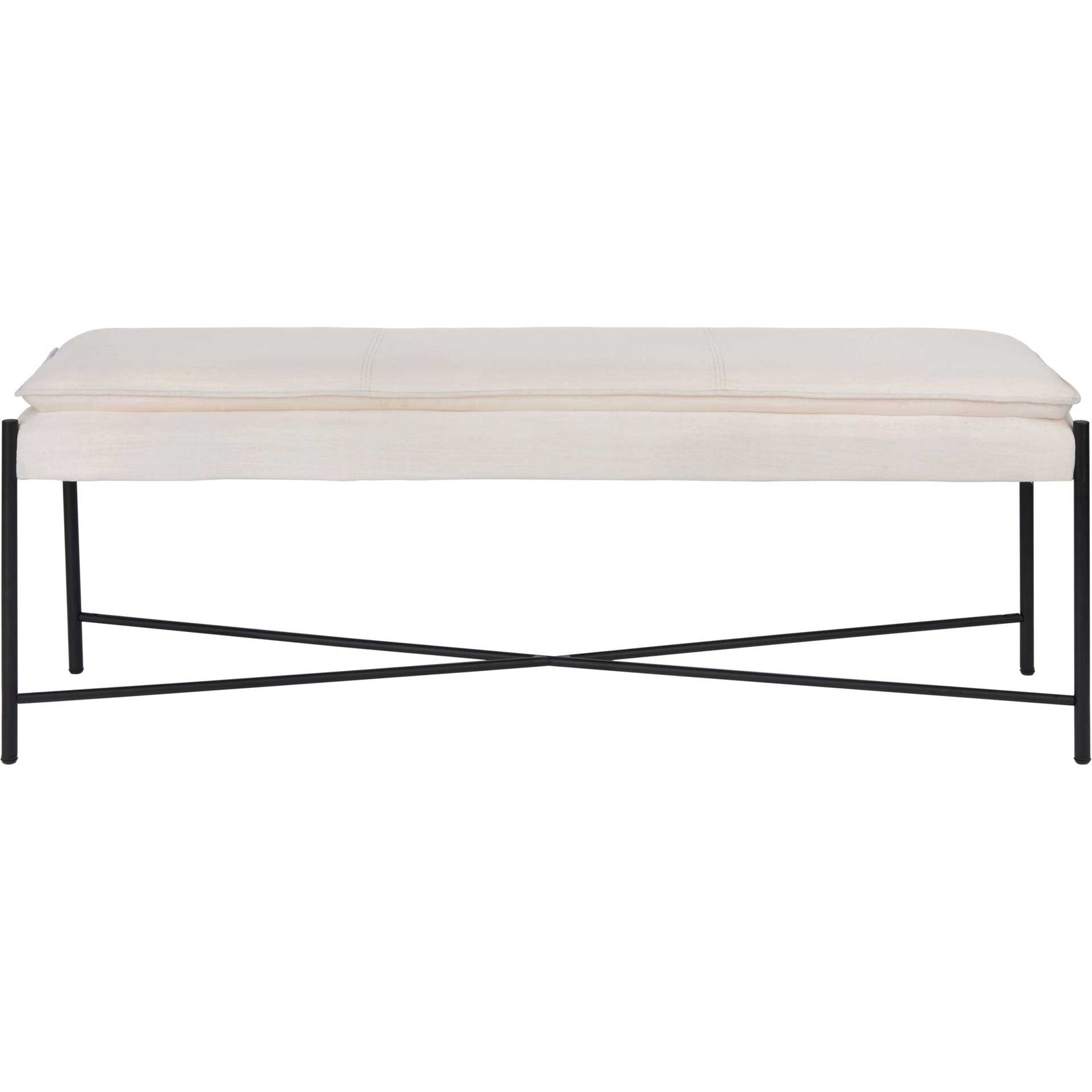 Kamari Cushioned X Bench Light Beige/Black
