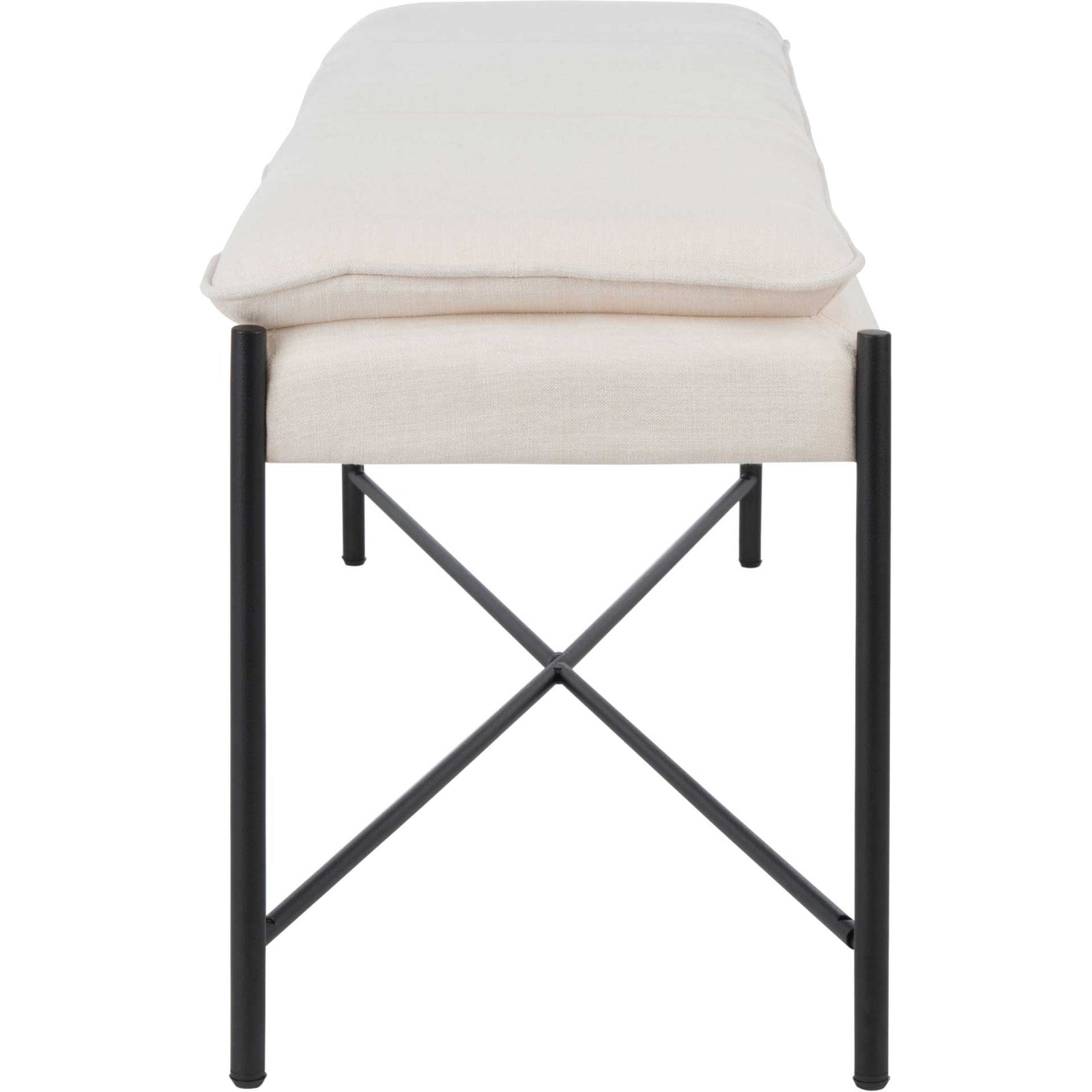 Kamari Cushioned X Bench Light Beige/Black