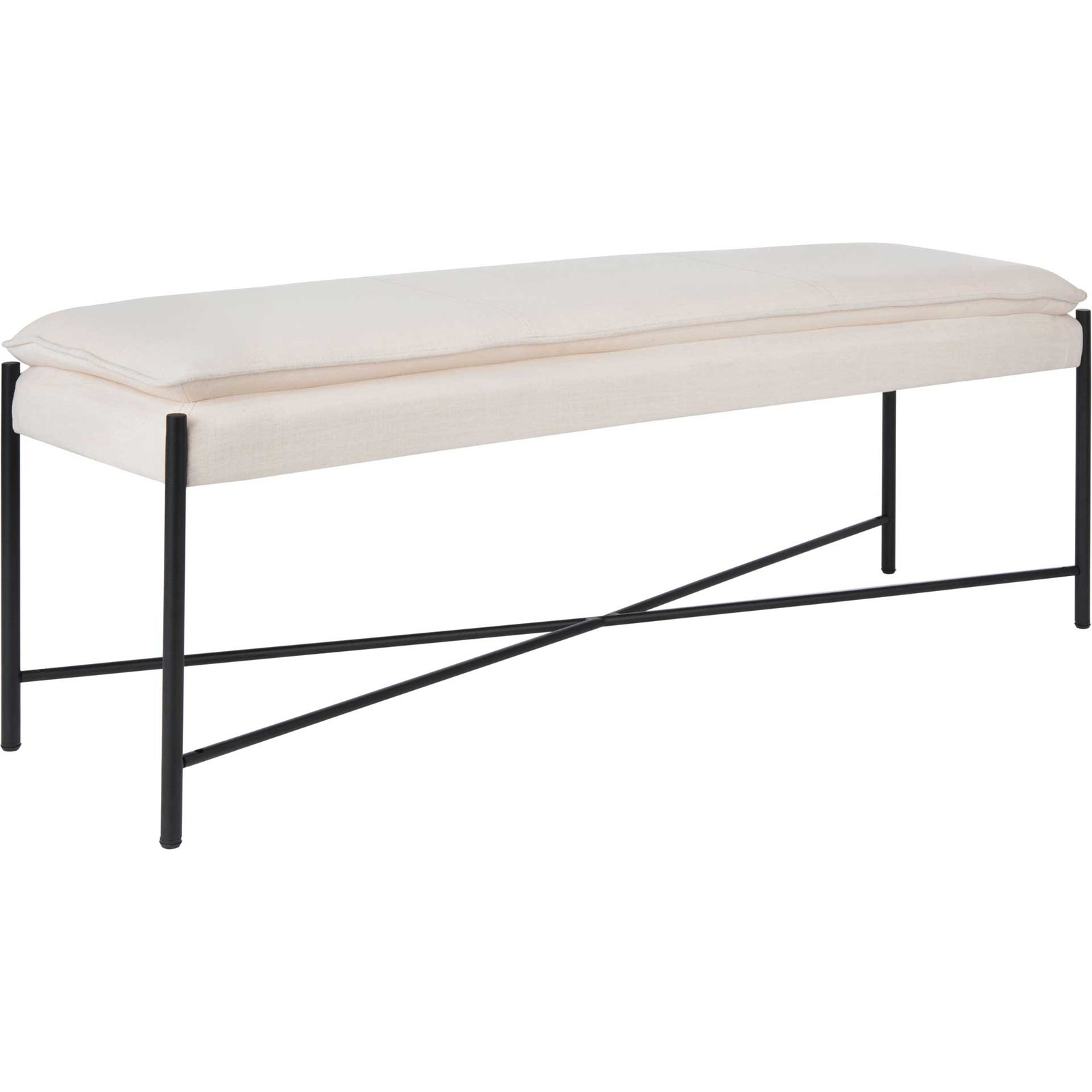 Kamari Cushioned X Bench Light Beige/Black