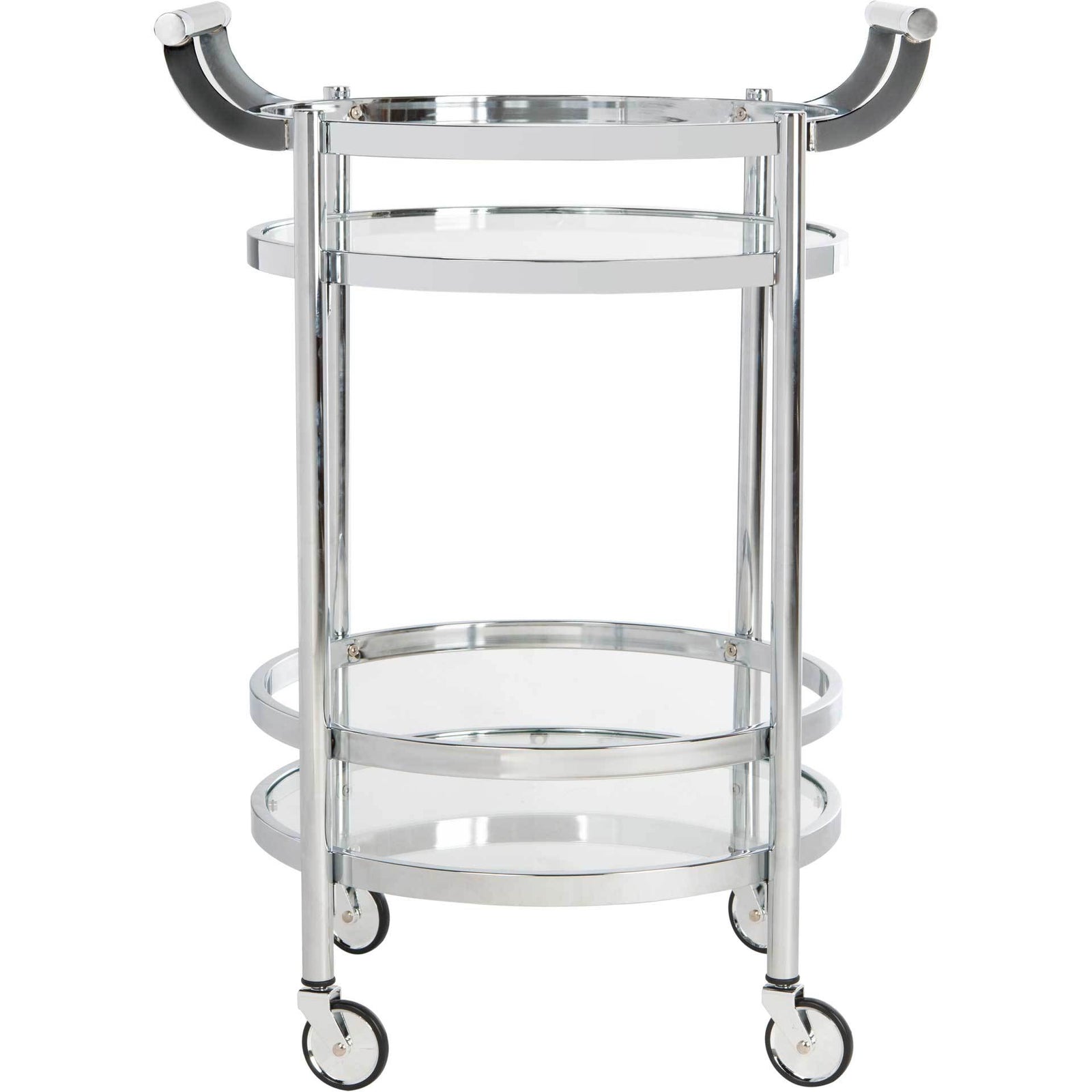 Simon 2 Tier Round Bar Cart Chrome