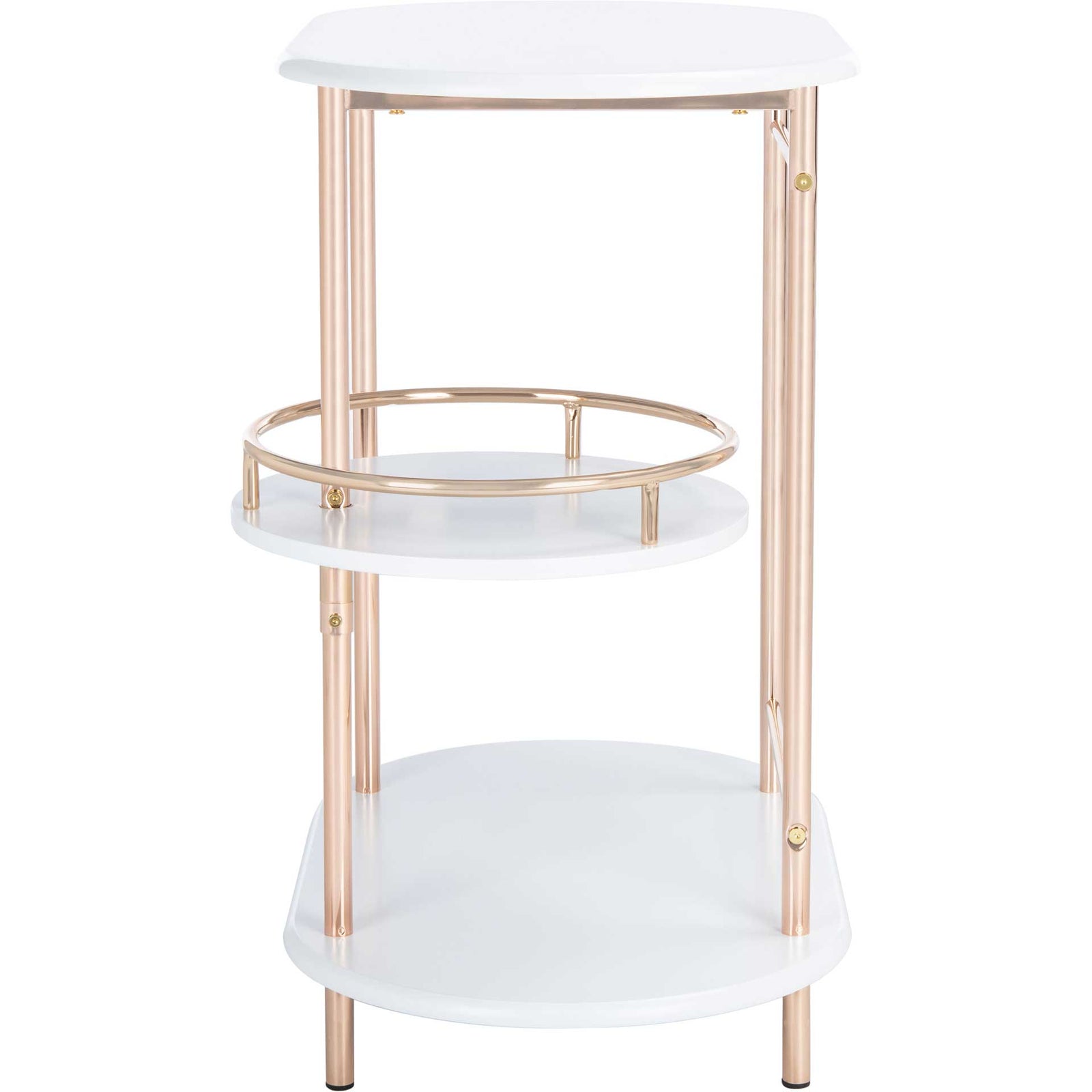 Ivan 3 Tier Swivel Bar Table White/Gold