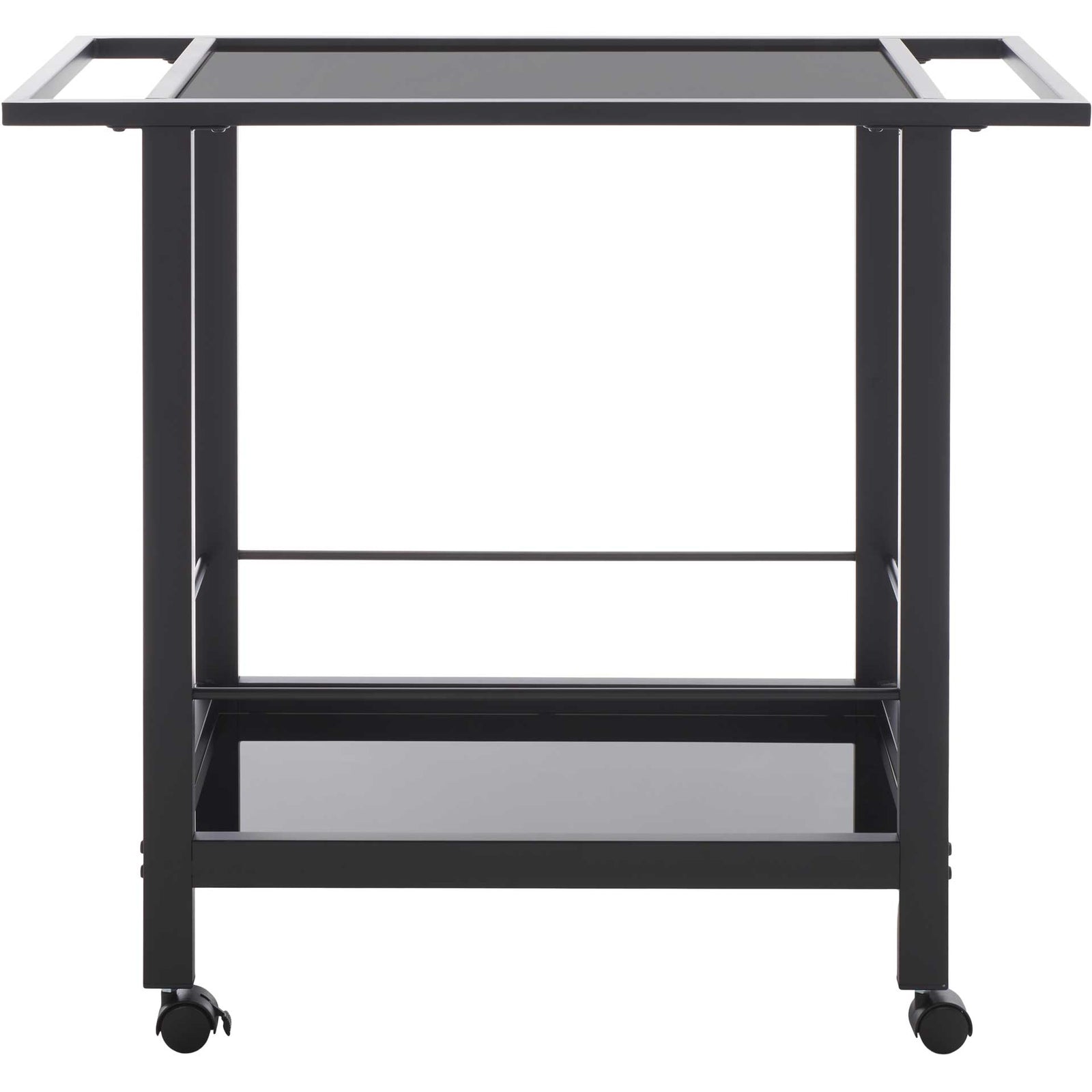 Gaelan 2 Tier Bar Cart Matte Black/Black