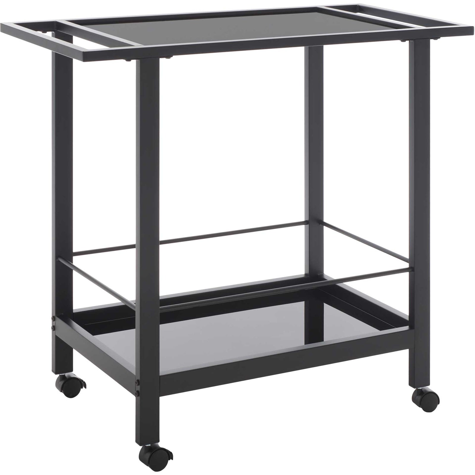 Gaelan 2 Tier Bar Cart Matte Black/Black
