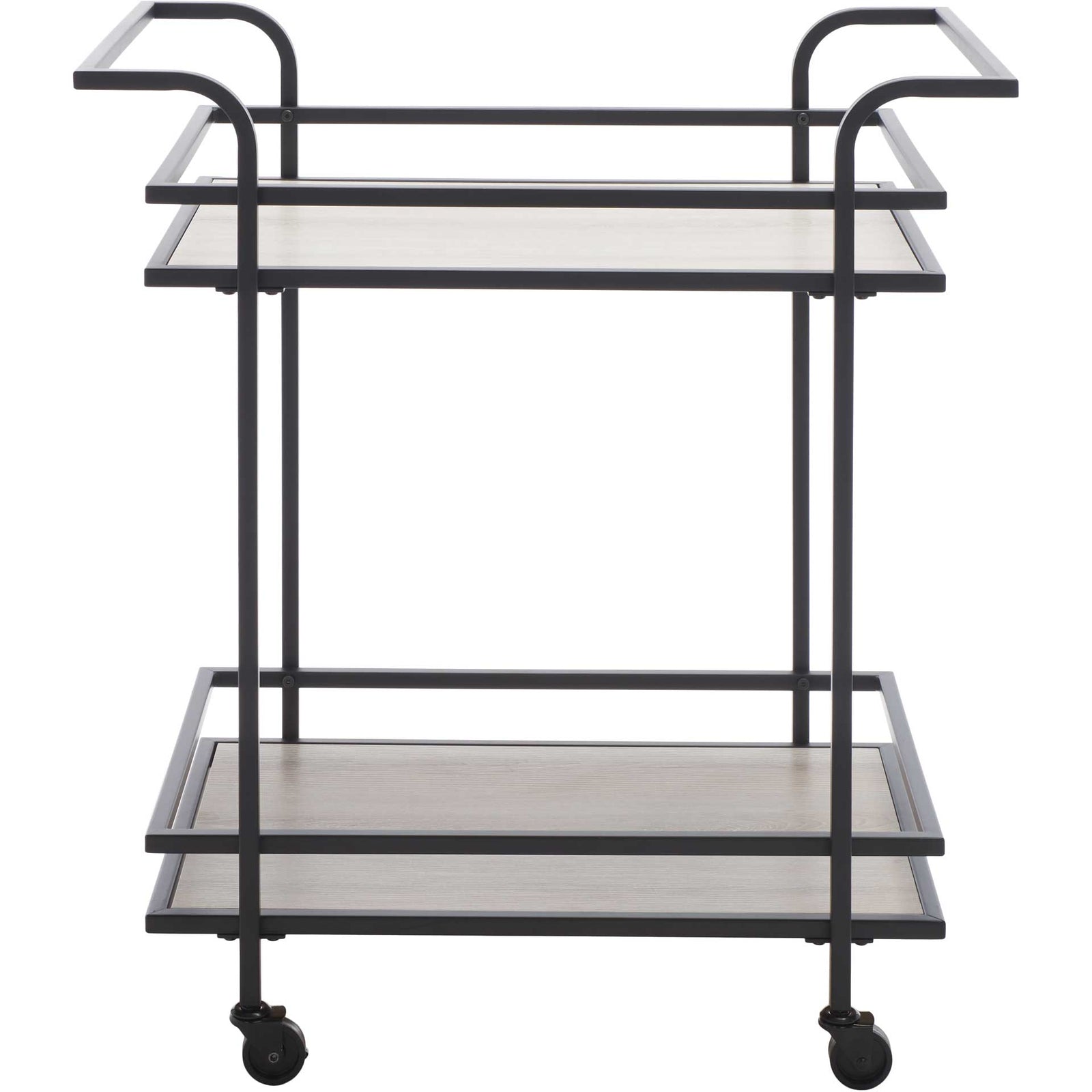 Lameka 2 Tier Bar Cart Matte Black/Gray