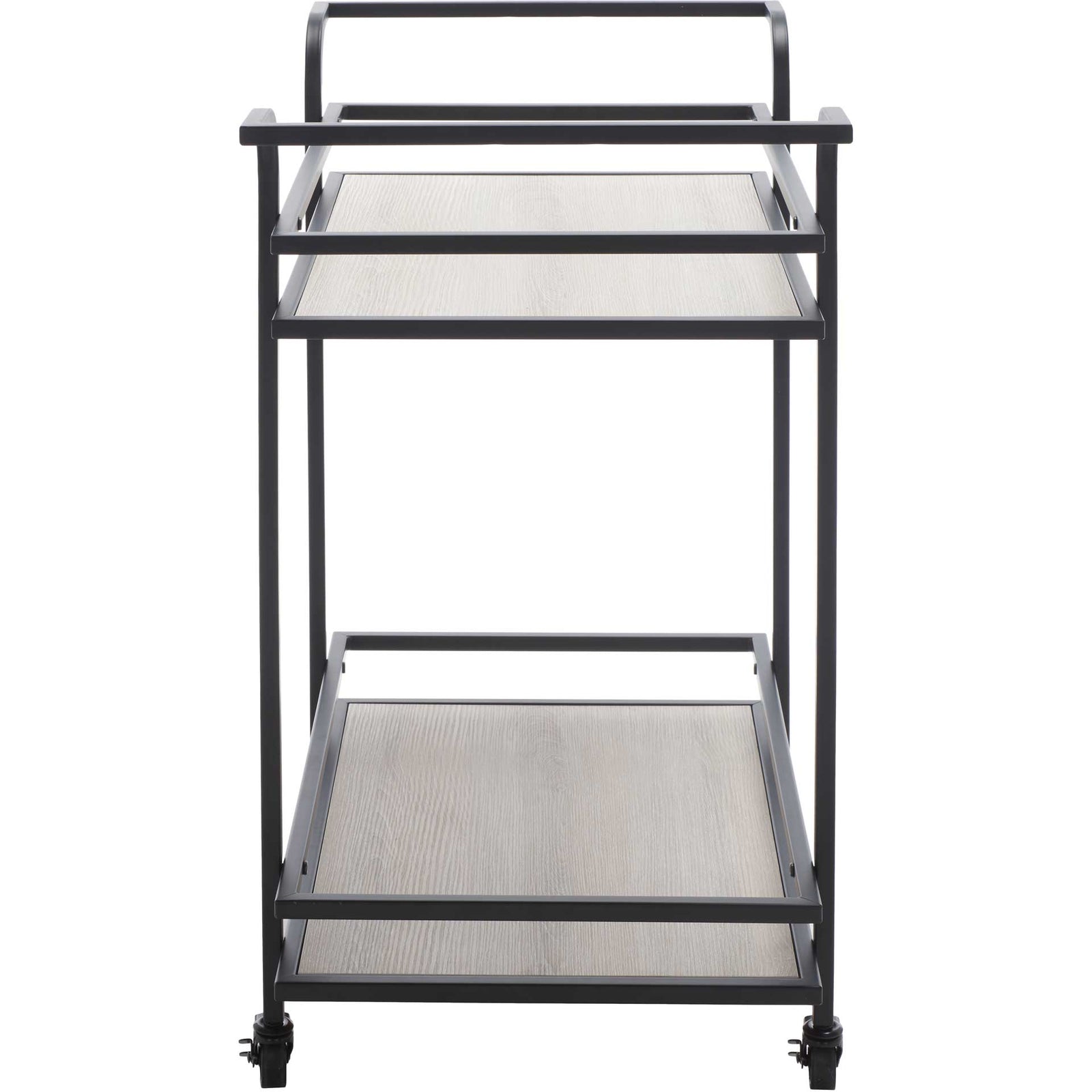 Lameka 2 Tier Bar Cart Matte Black/Gray