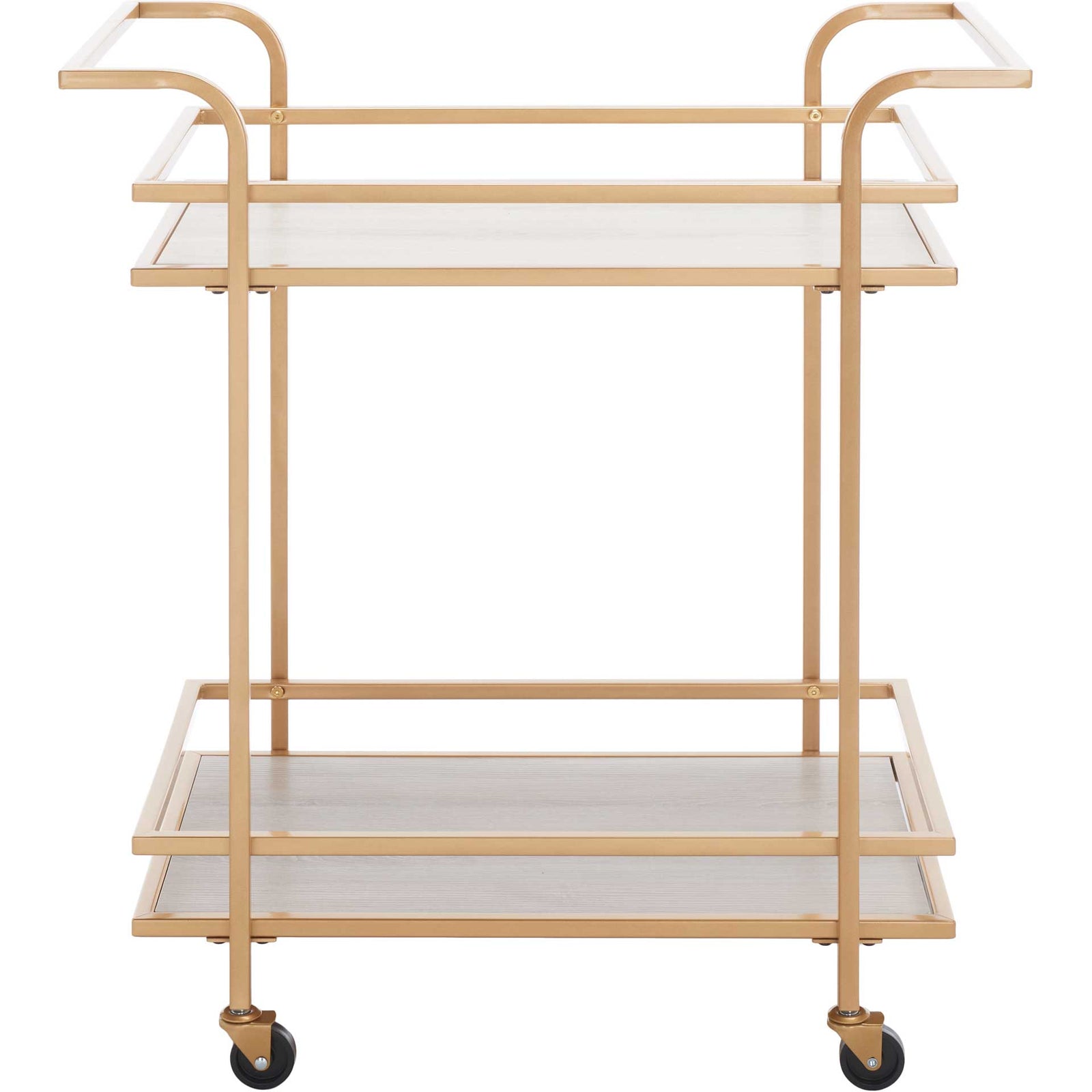 Lameka 2 Tier Bar Cart Matte Gold/Gray