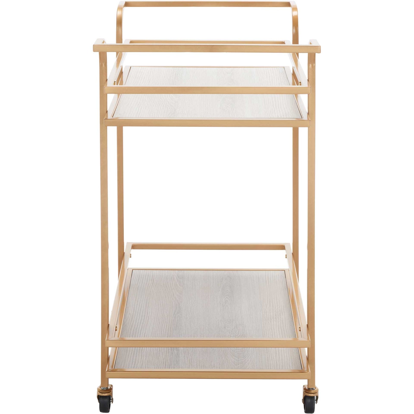 Lameka 2 Tier Bar Cart Matte Gold/Gray