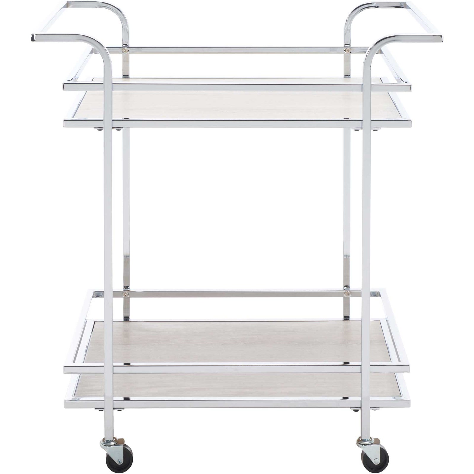 Lameka 2 Tier Bar Cart Chrome/Gray