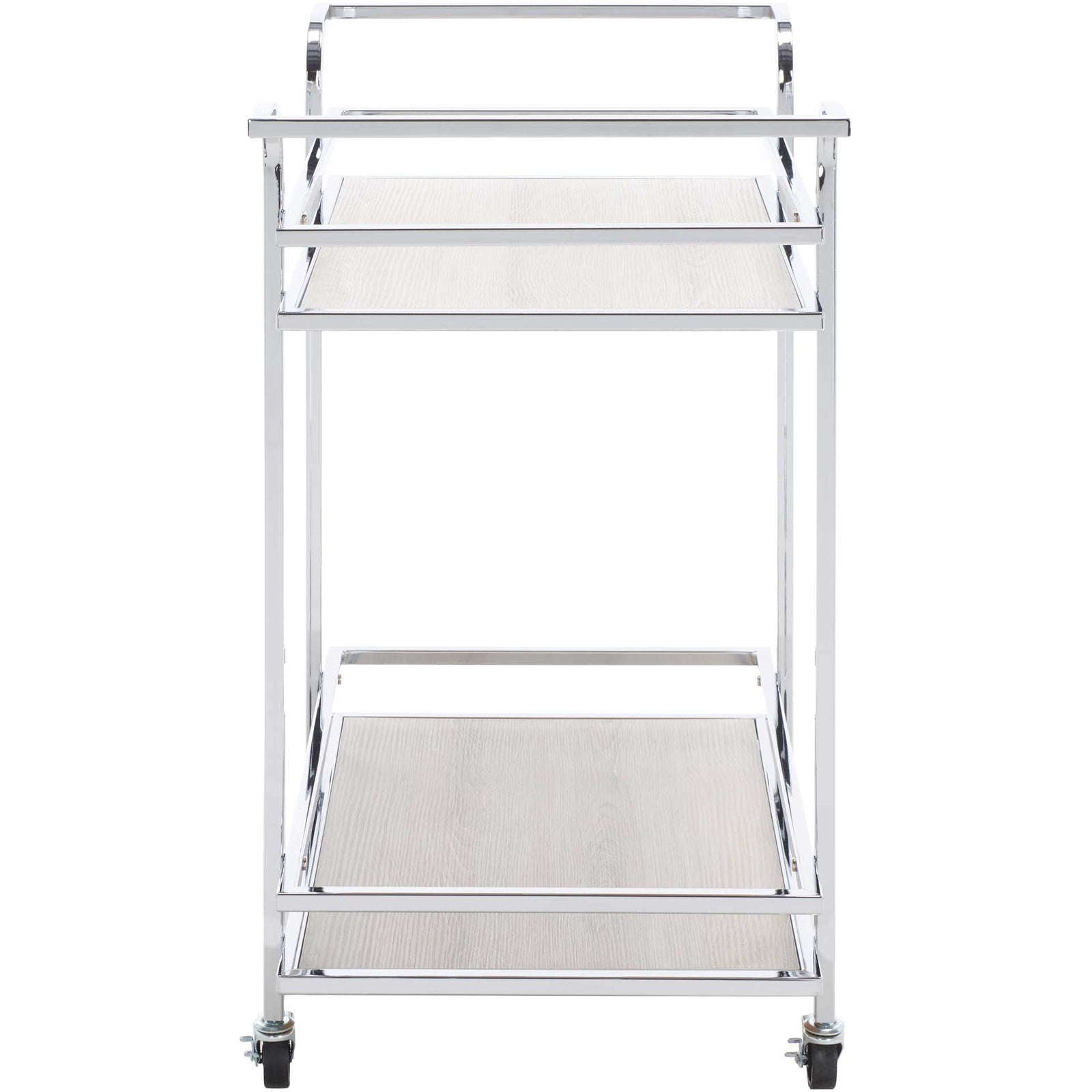 Lameka 2 Tier Bar Cart Chrome/Gray
