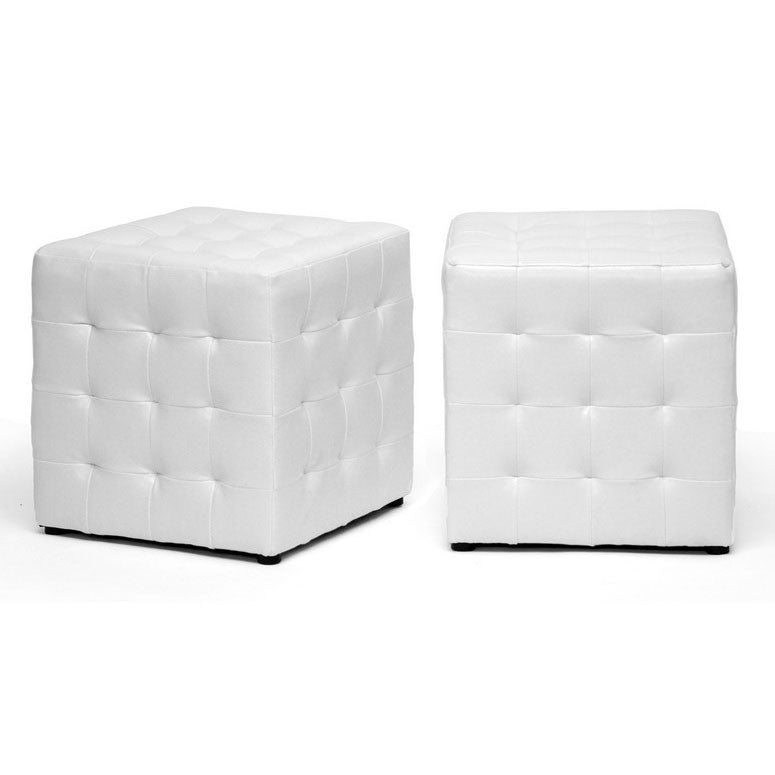 Zwolle Ottoman White (Set of 2)
