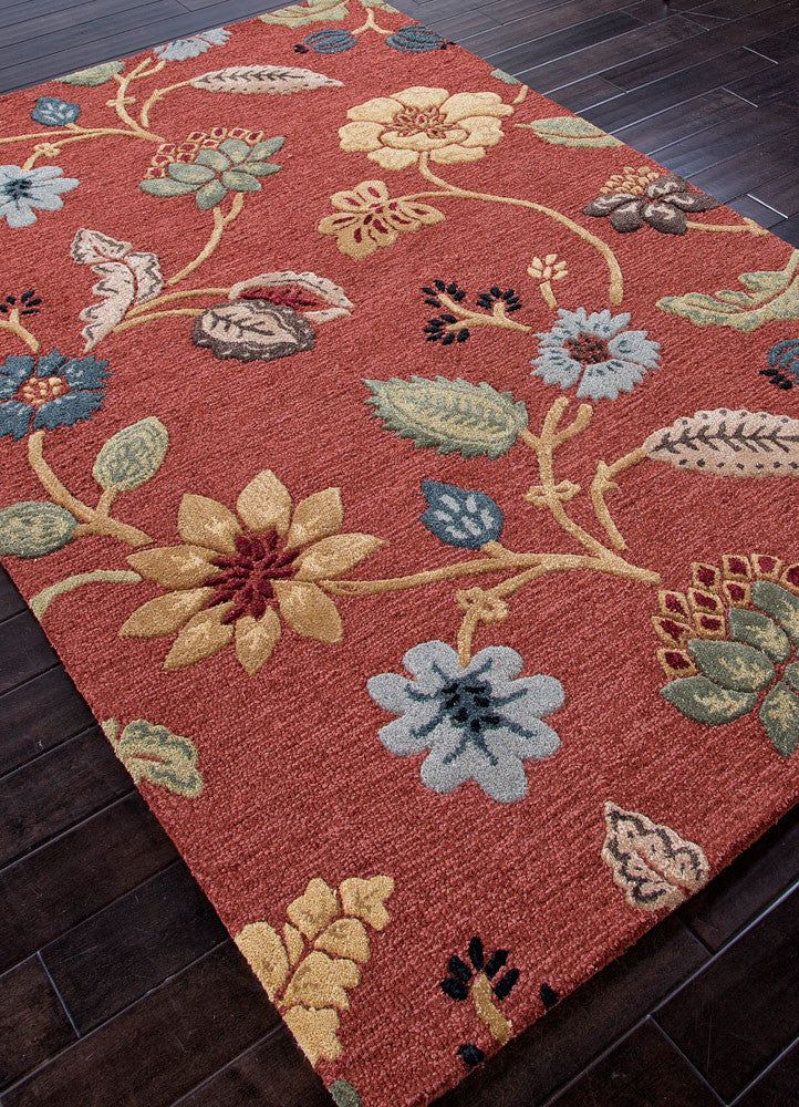 Blue Garden Party Navajo Red/Marigold Area Rug