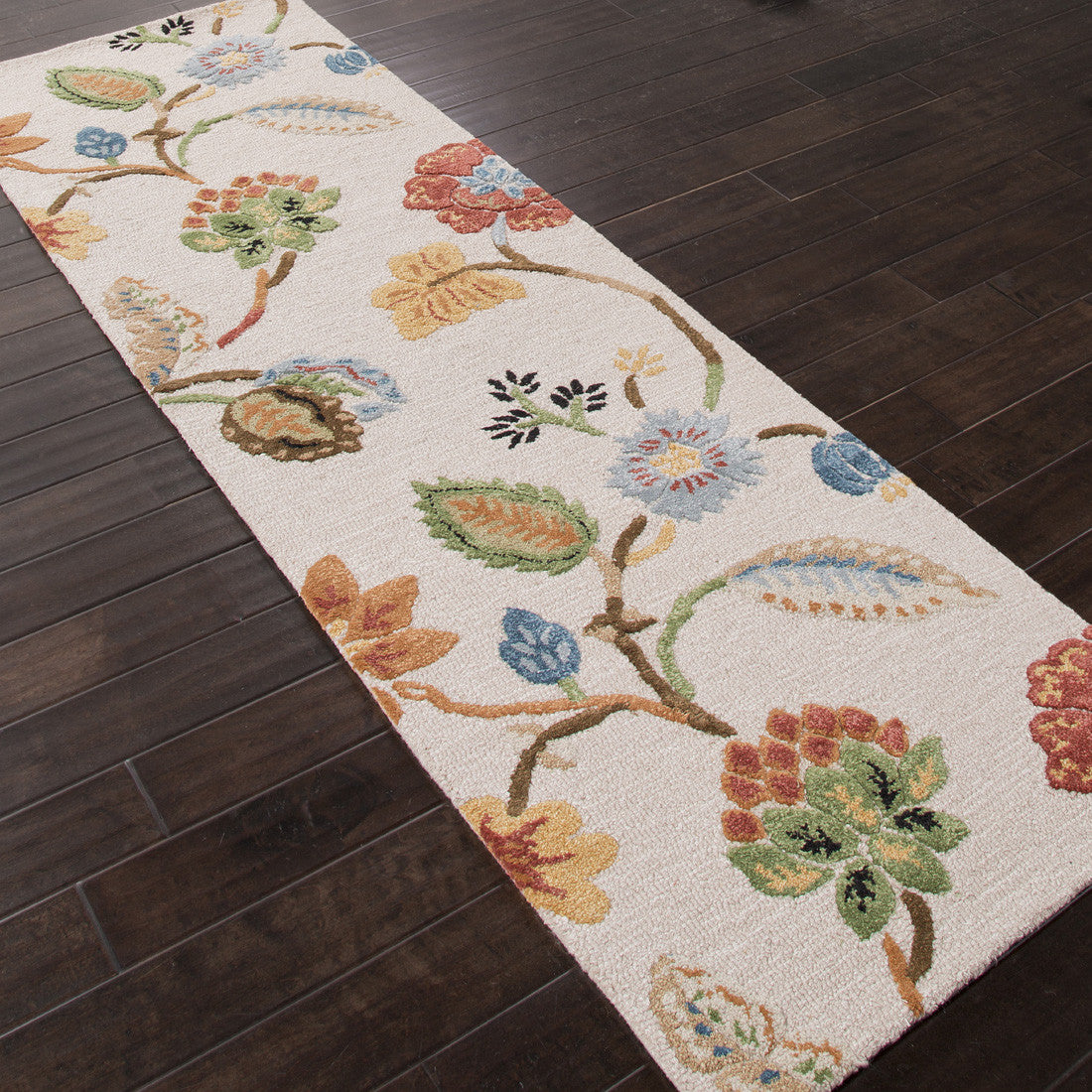 Blue Garden Party Antique White Runner Rug