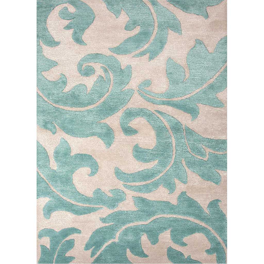Blue Aloha Antique White/Light Turquoise Area Rug