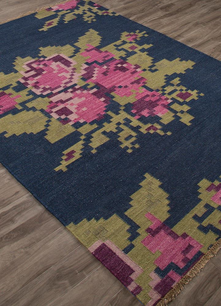 Belle Roseburg Dark Denim/Chateau Rose Area Rug