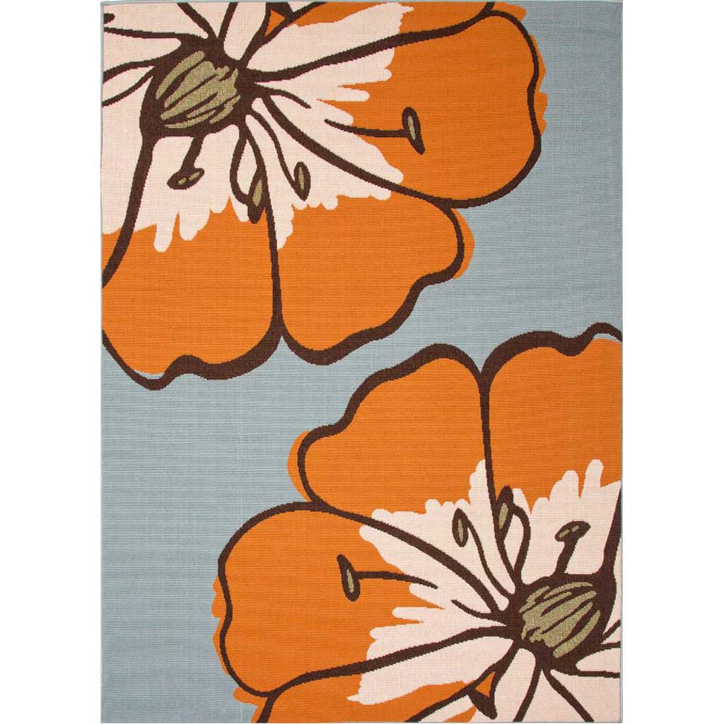 Bloom Porch Blue Surf/Yam Area Rug