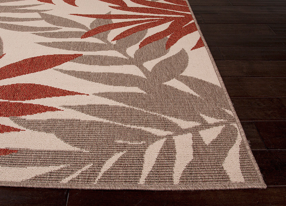 Bloom Fern Birch/Jester Red Area Rug