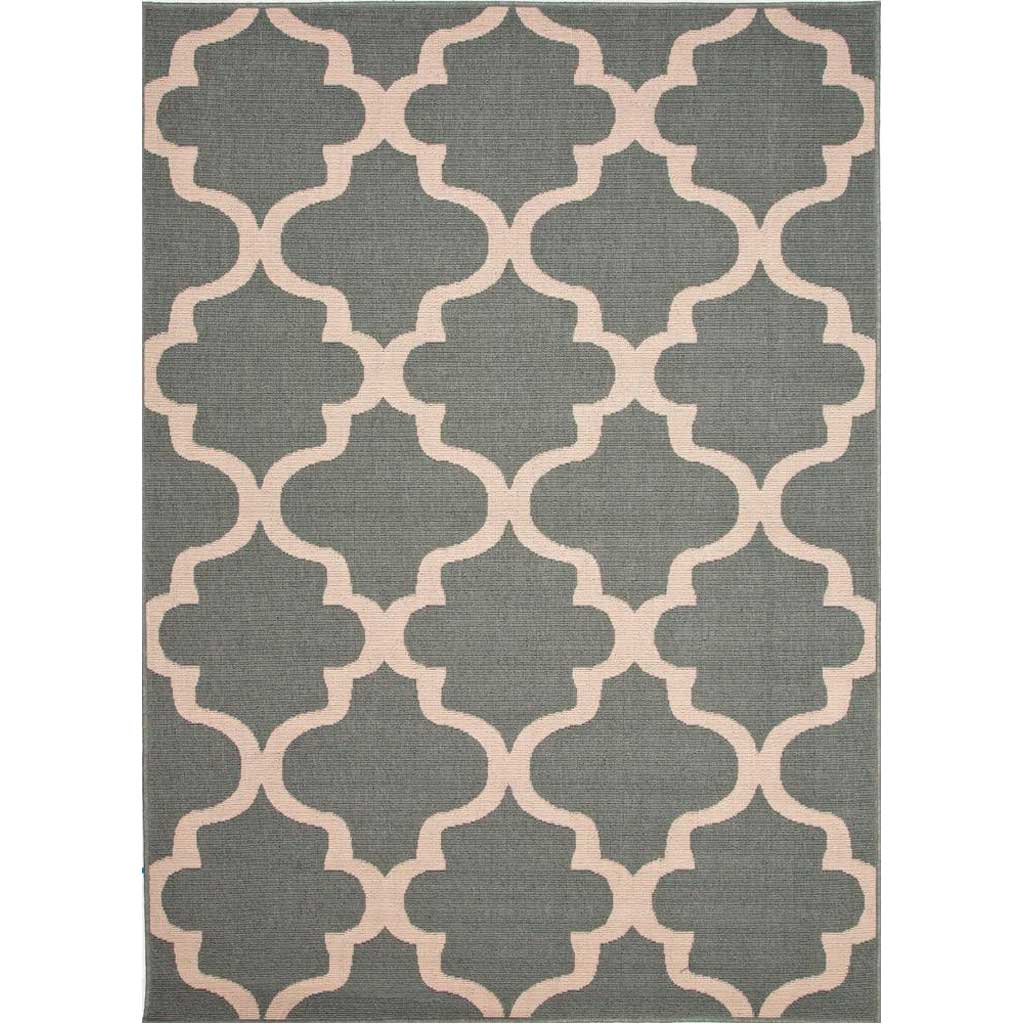 Bloom Stamped Blue Surf/Birch Area Rug