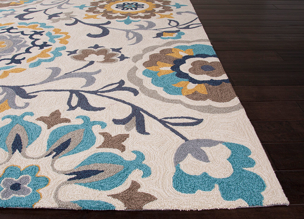 Blossom Garden Oyster Gray/Orian Blue Area Rug