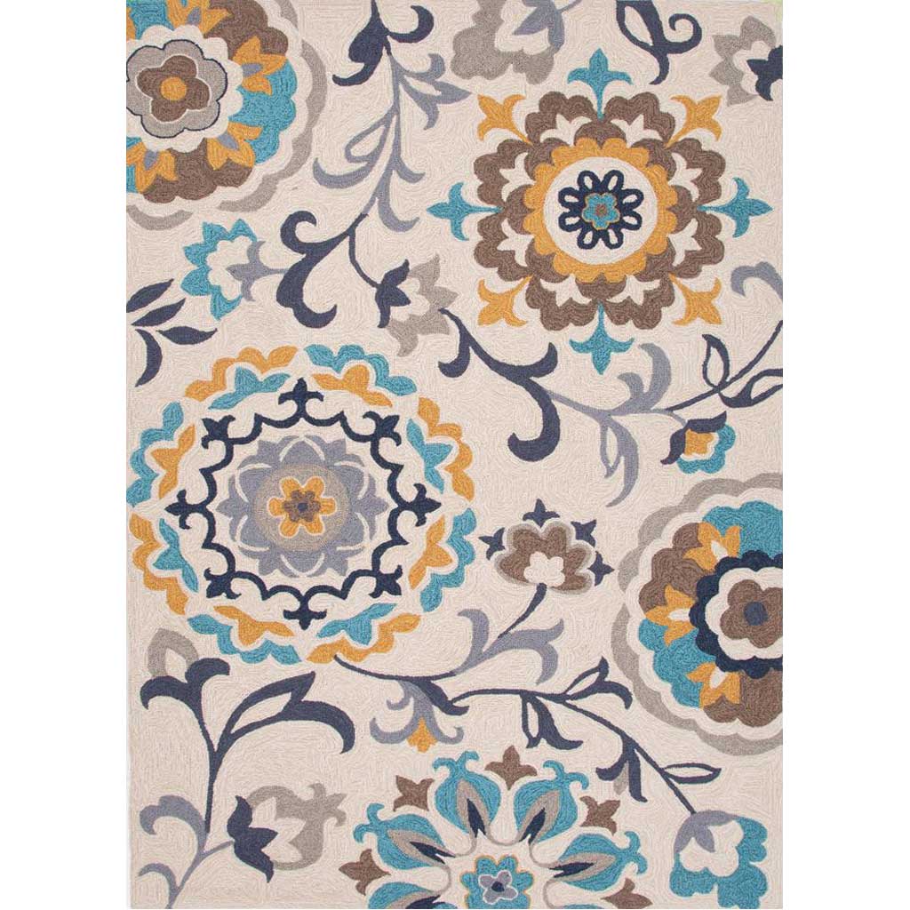 Blossom Garden Oyster Gray/Orian Blue Area Rug