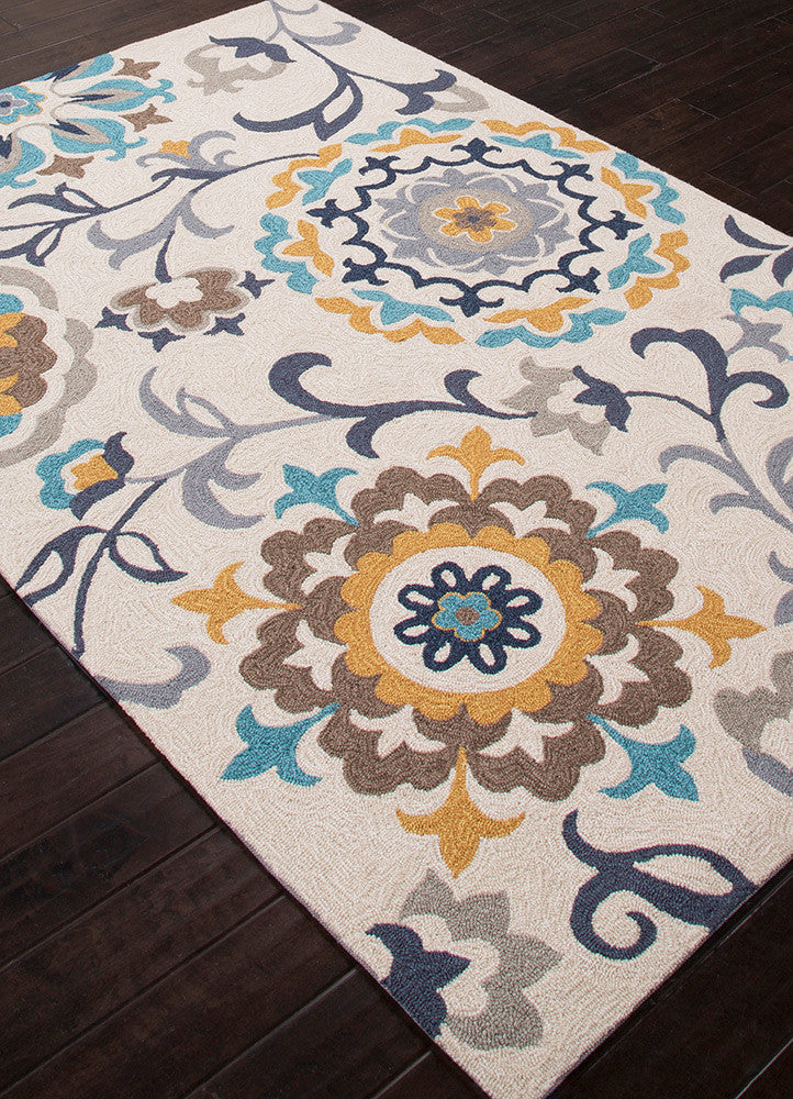 Blossom Garden Oyster Gray/Orian Blue Area Rug