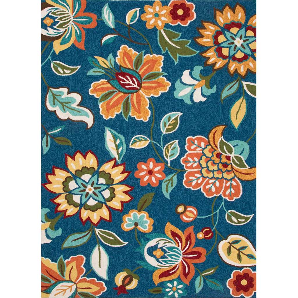 Blossom Botanic Saxony Blue/Pompian Red Area Rug
