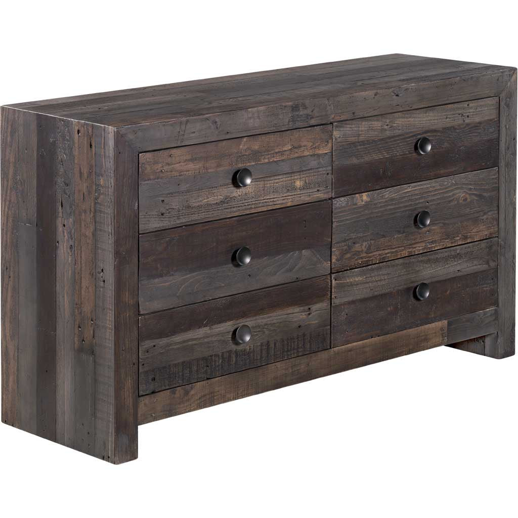 Vintage 6 Drawer Dresser Gray