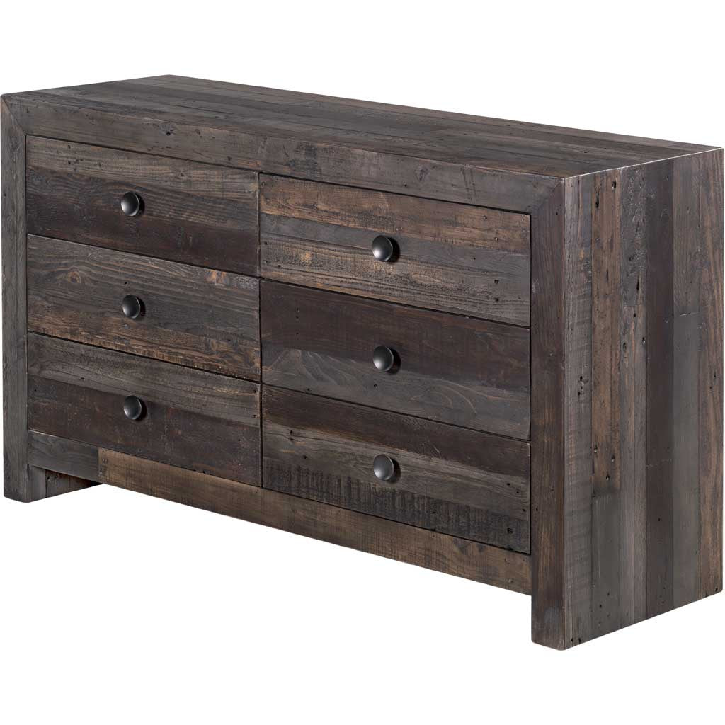 Vintage 6 Drawer Dresser Gray