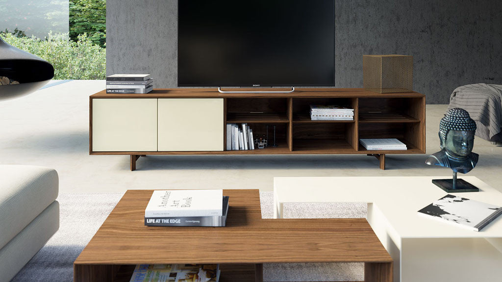 Chiswick Media Cabinet Walnut/Beige