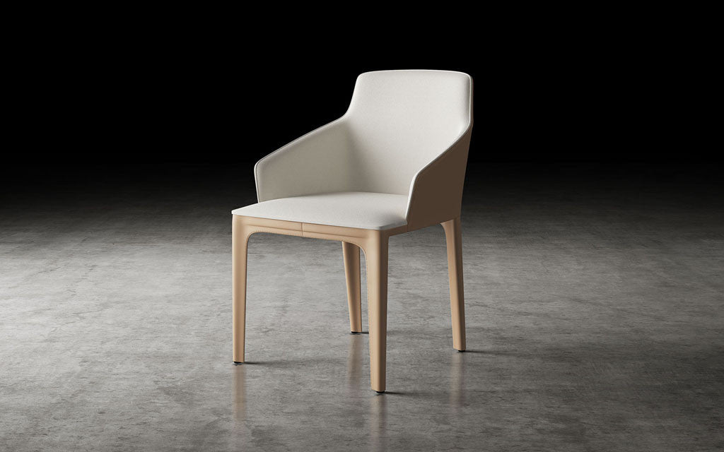 Oxford Dining Chair Raw Linen/Dark Beige