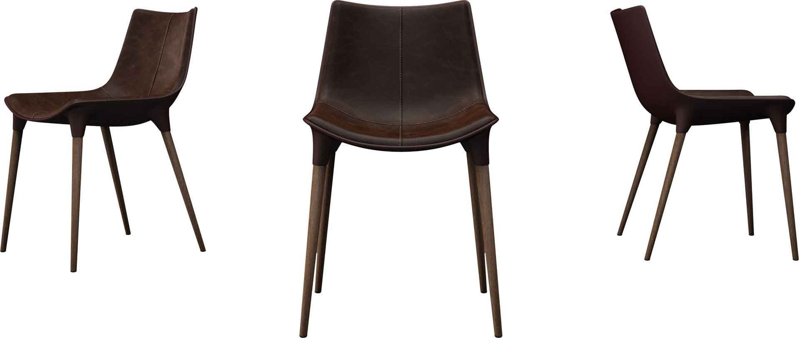 Langham Leather Dining Chair Aged Mocha/Dark Teak