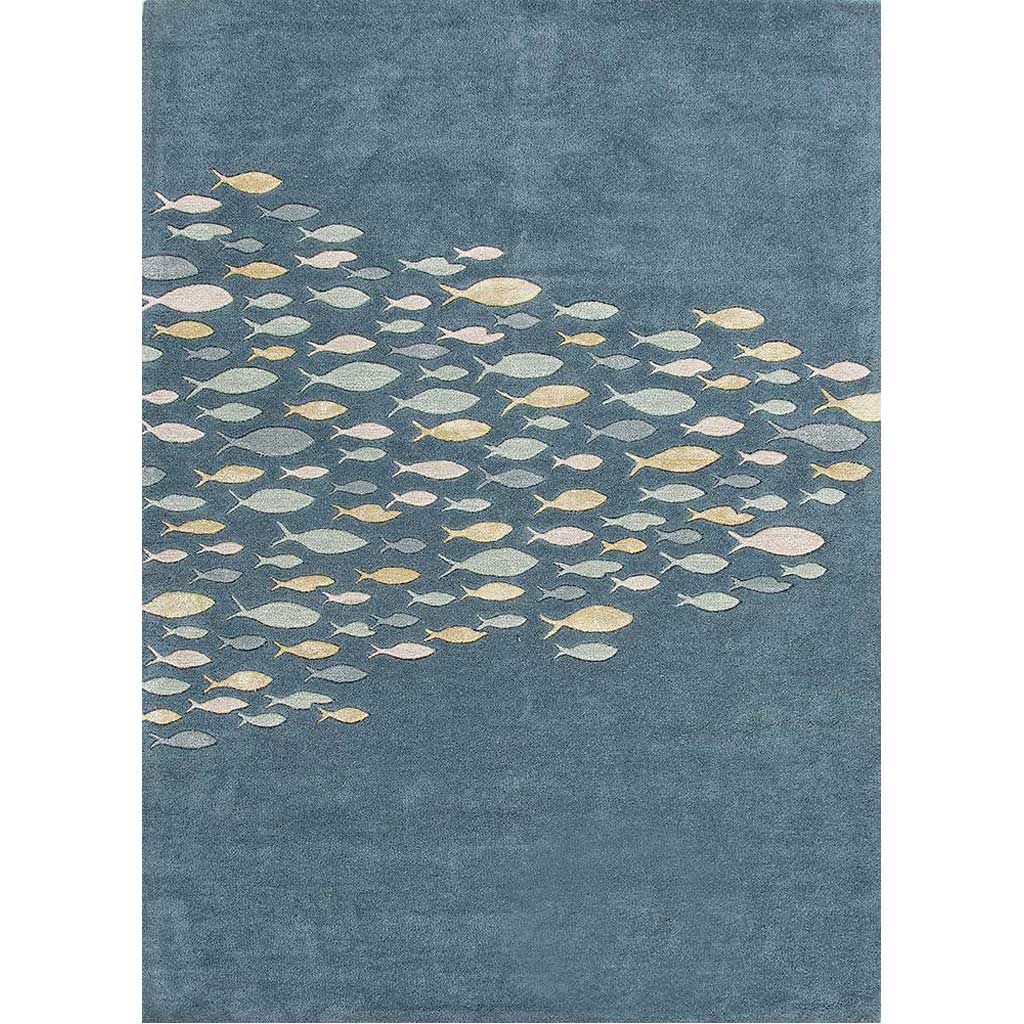 Coastal Resort Schooled Aegean Blue Area Rug