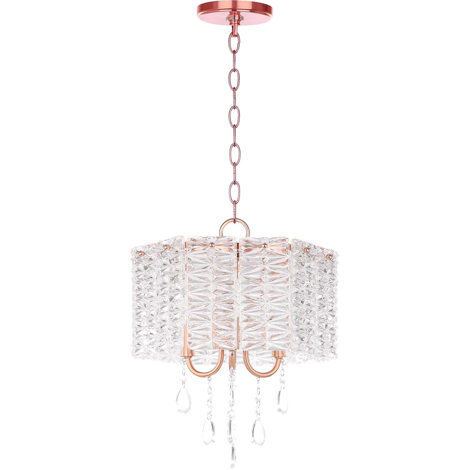 Hamza 3 Light Chandelier Clear/Copper