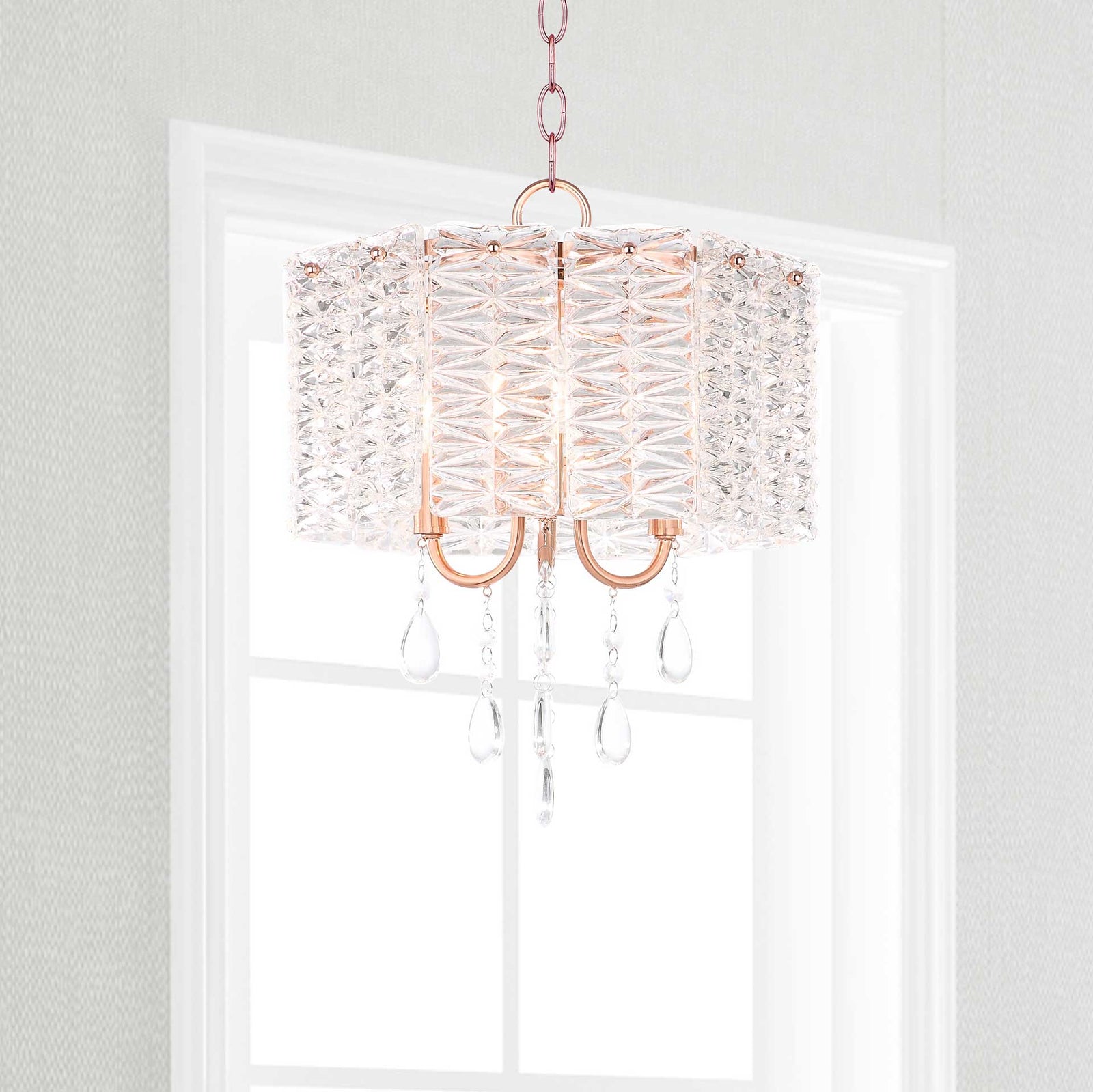 Hamza 3 Light Chandelier Clear/Copper