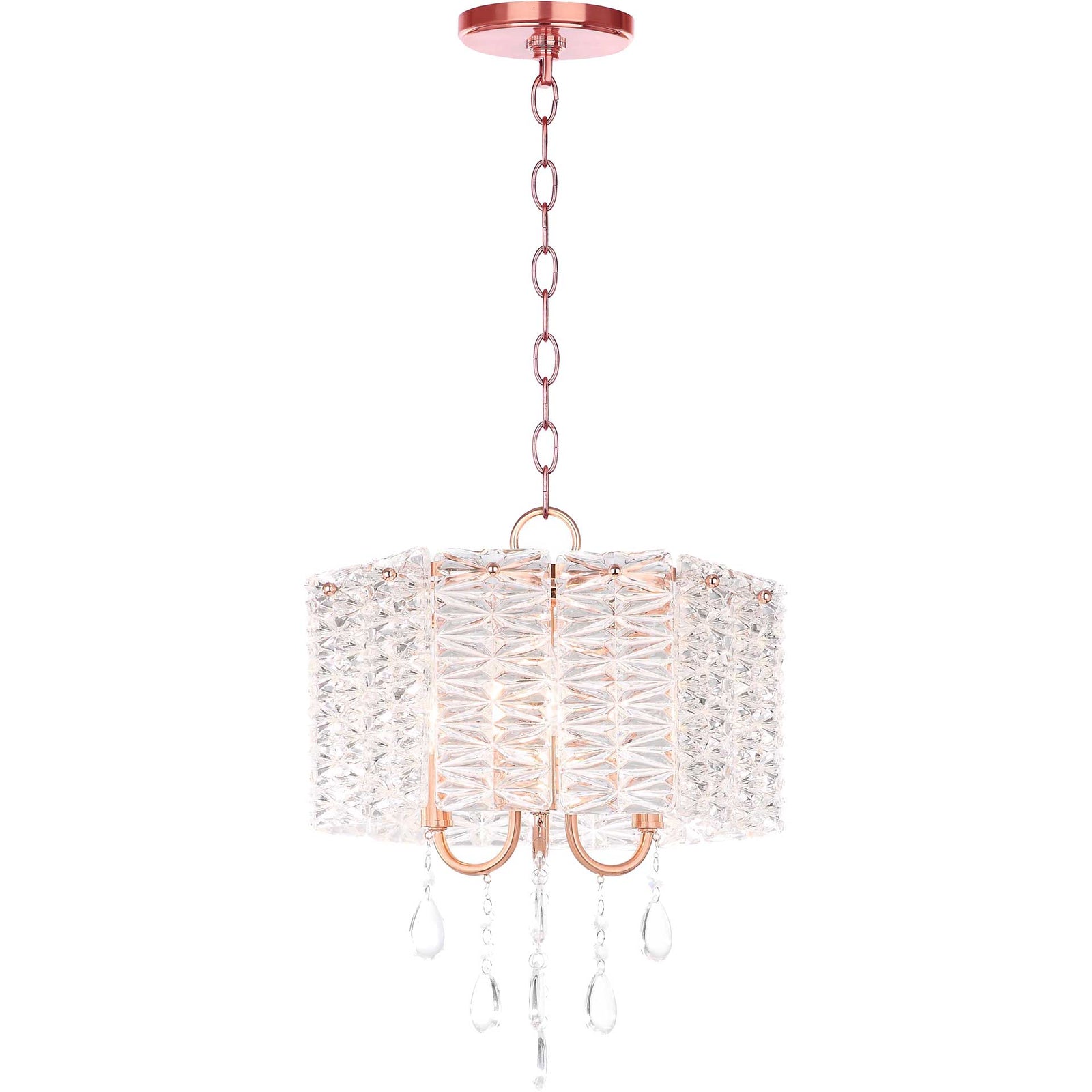 Hamza 3 Light Chandelier Clear/Copper