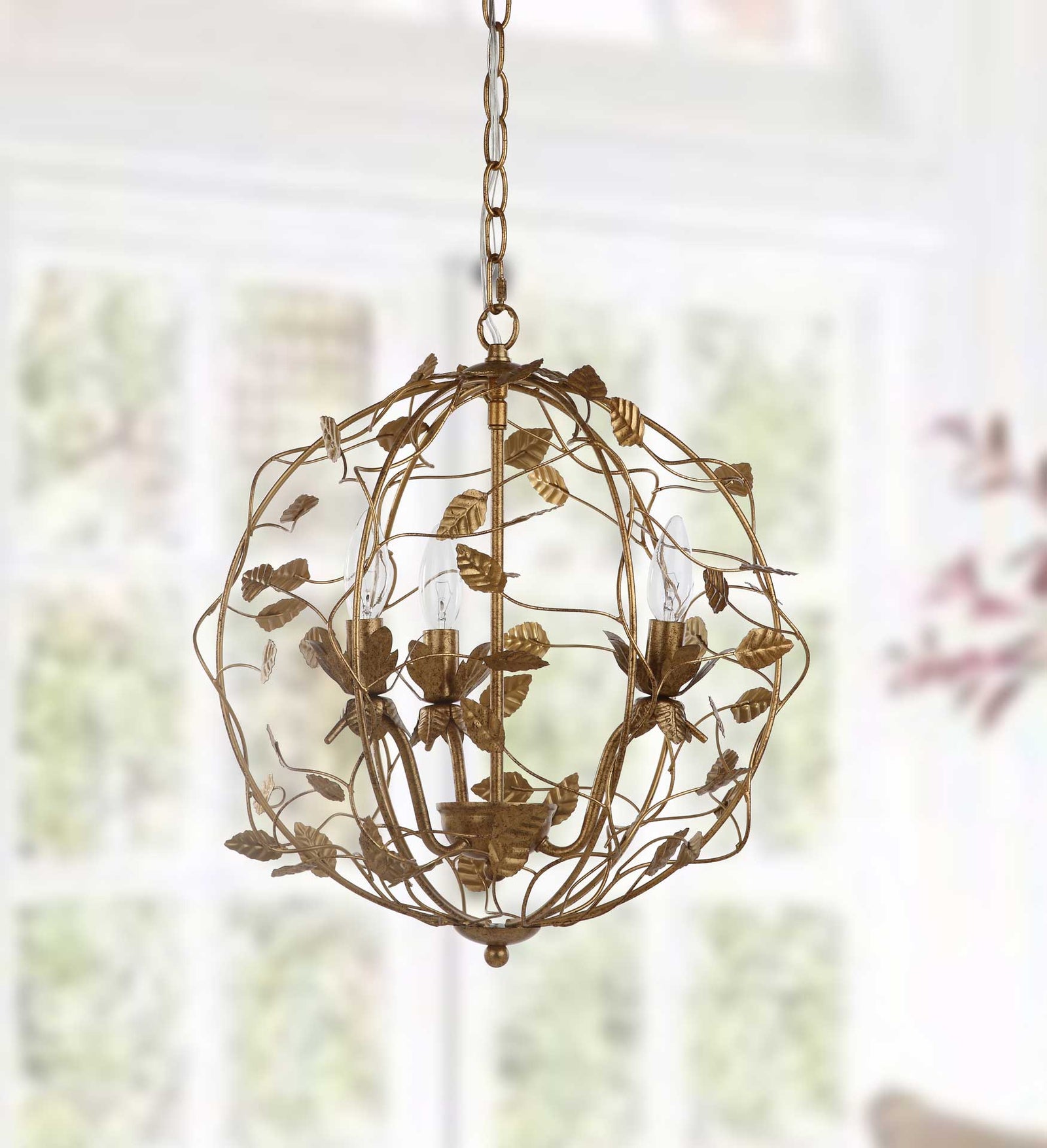 Aurelia Cage Chandelier Gold Leaf