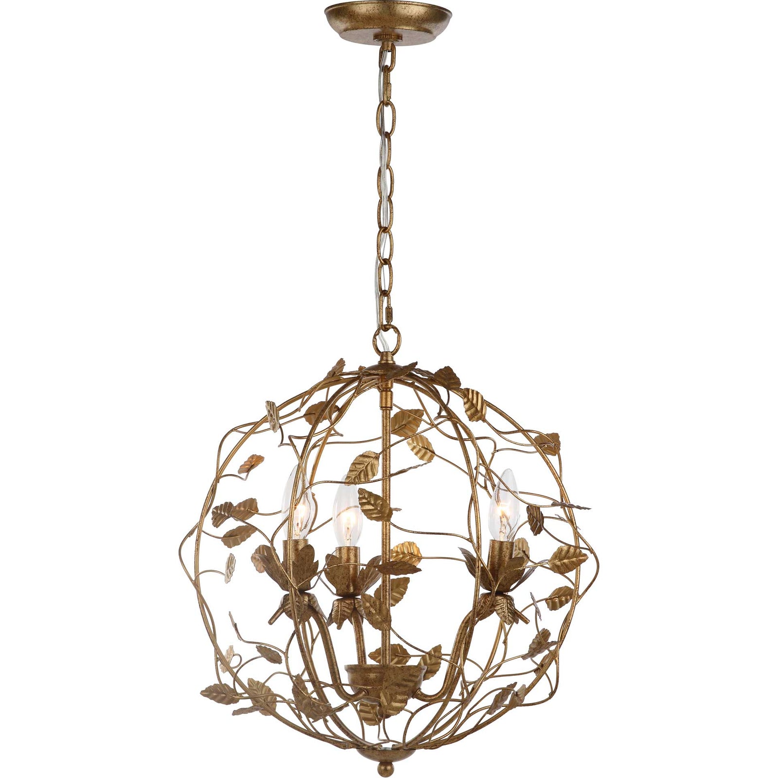 Aurelia Cage Chandelier Gold Leaf