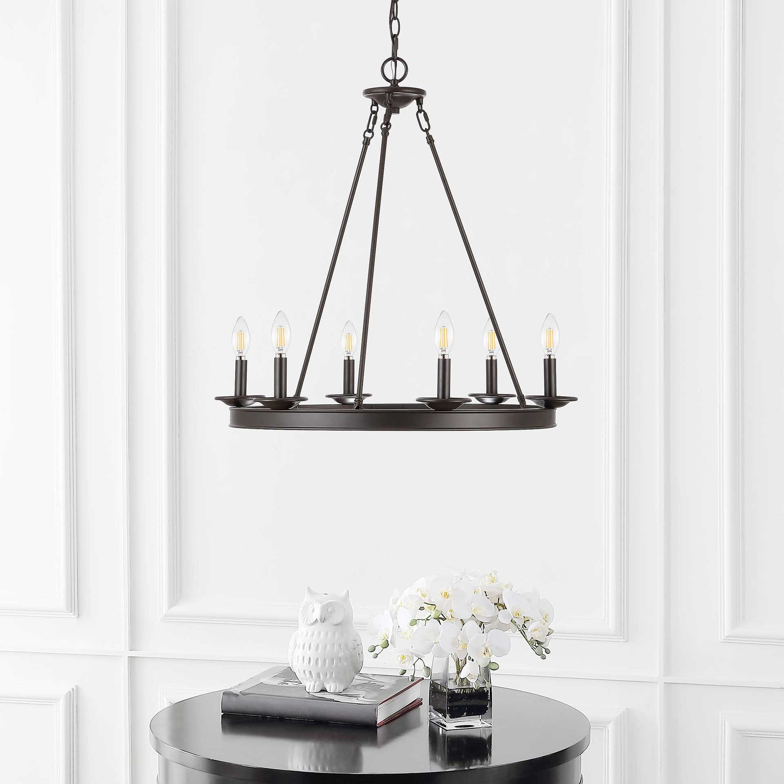 Jonas 6 Light Chandelier Bronze/Black