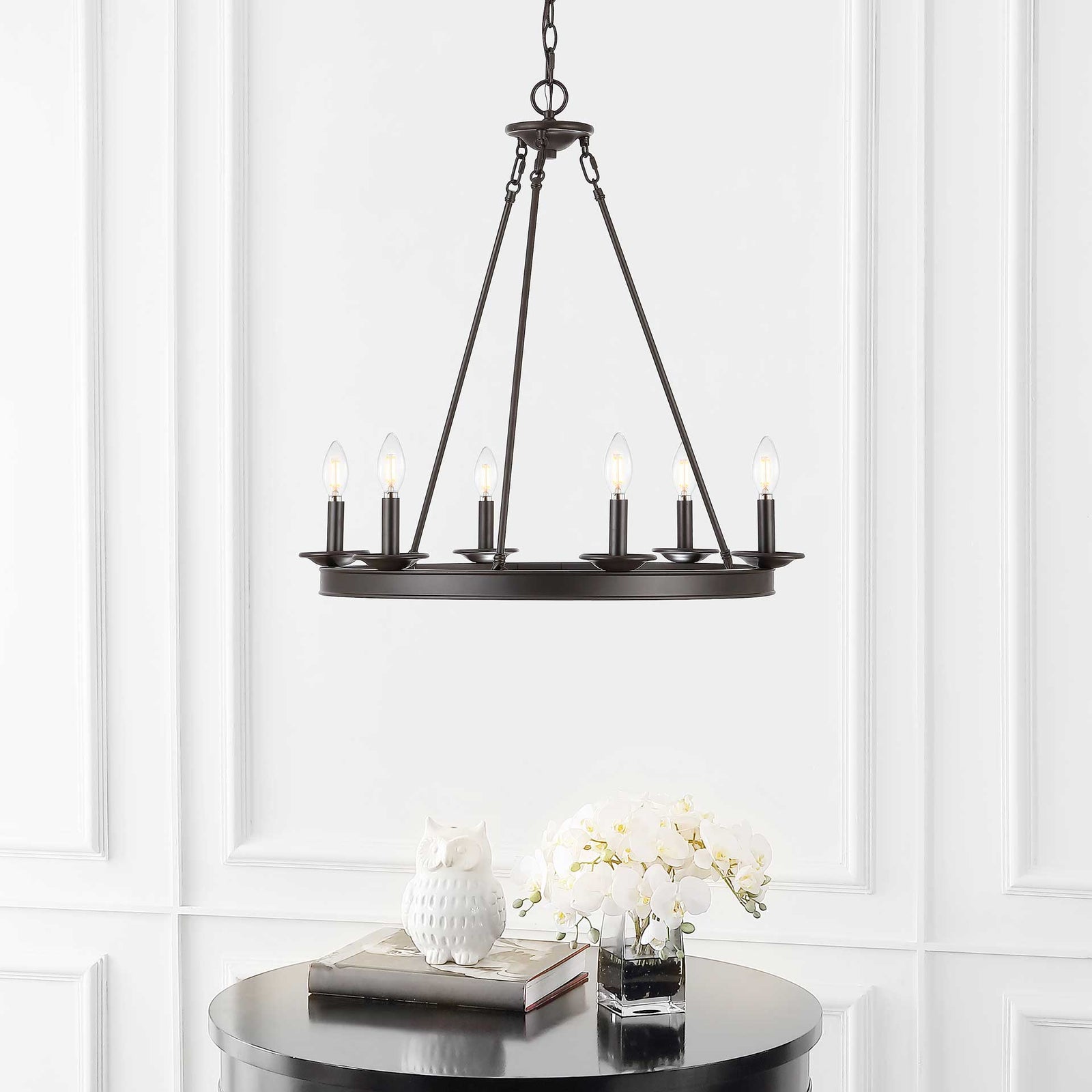 Jonas 6 Light Chandelier Bronze/Black