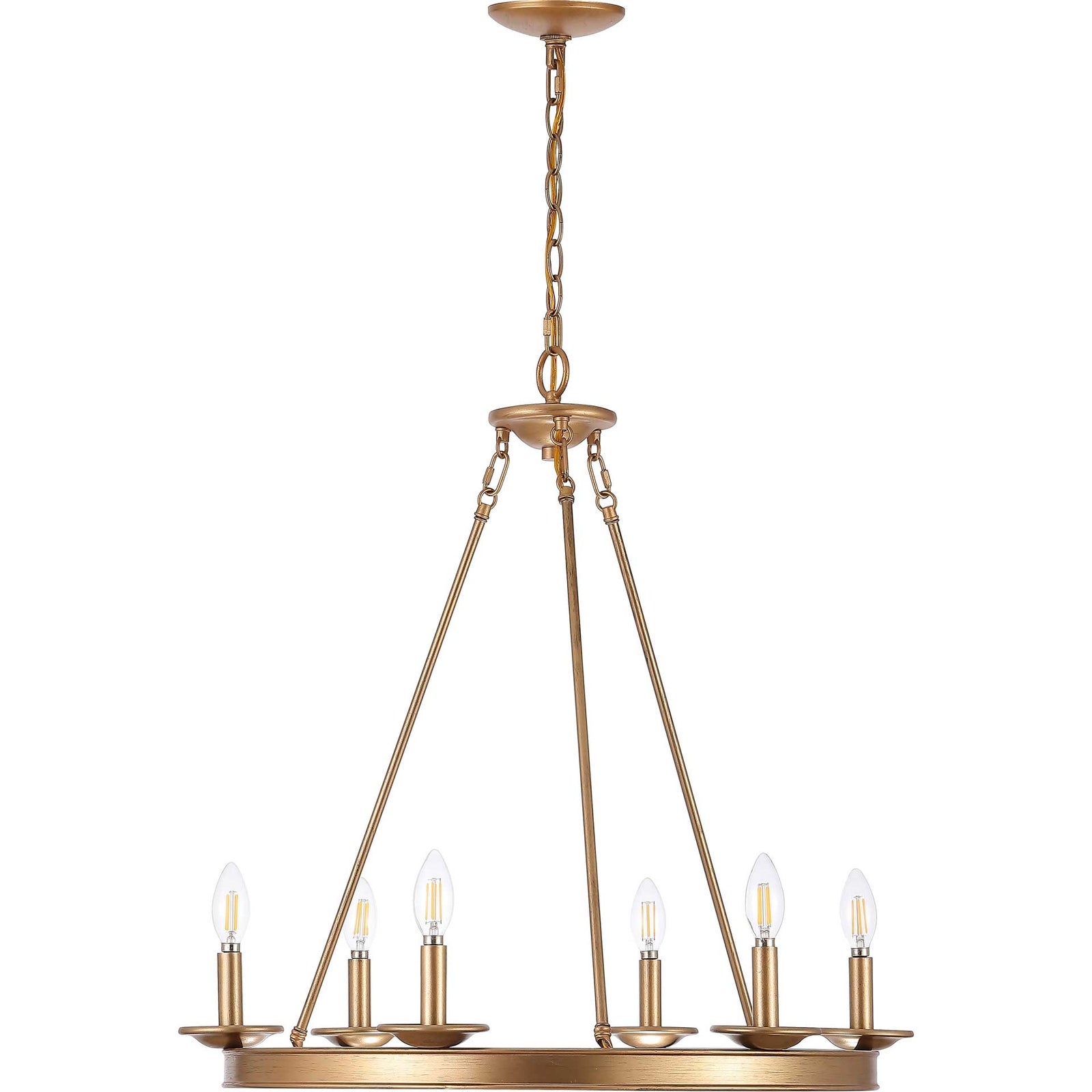 Jonas 6 Light Chandelier Gold Painted