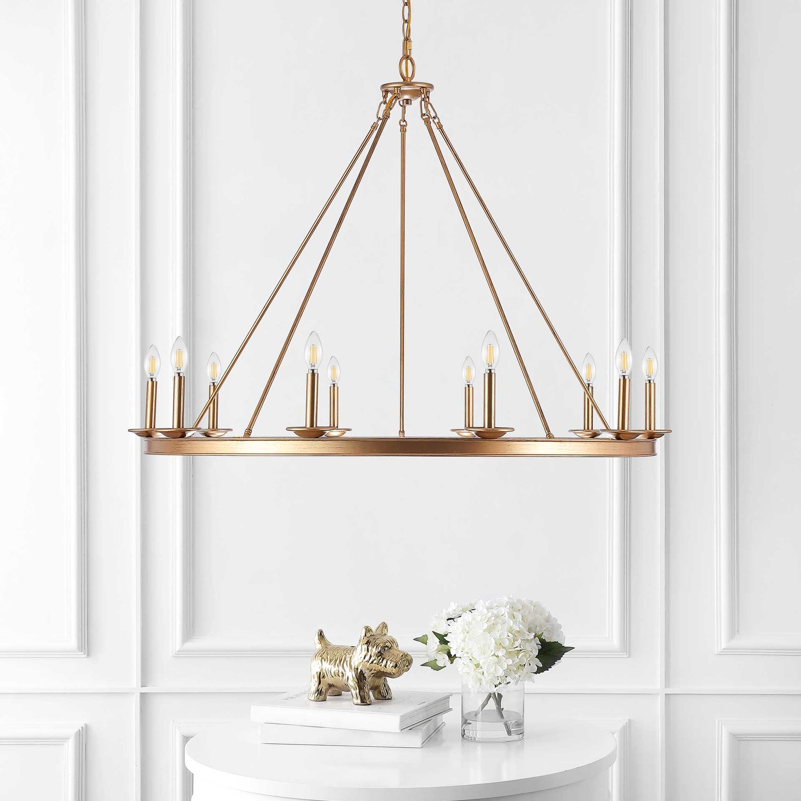 Tessa 10 Light Chandelier Gold Painted