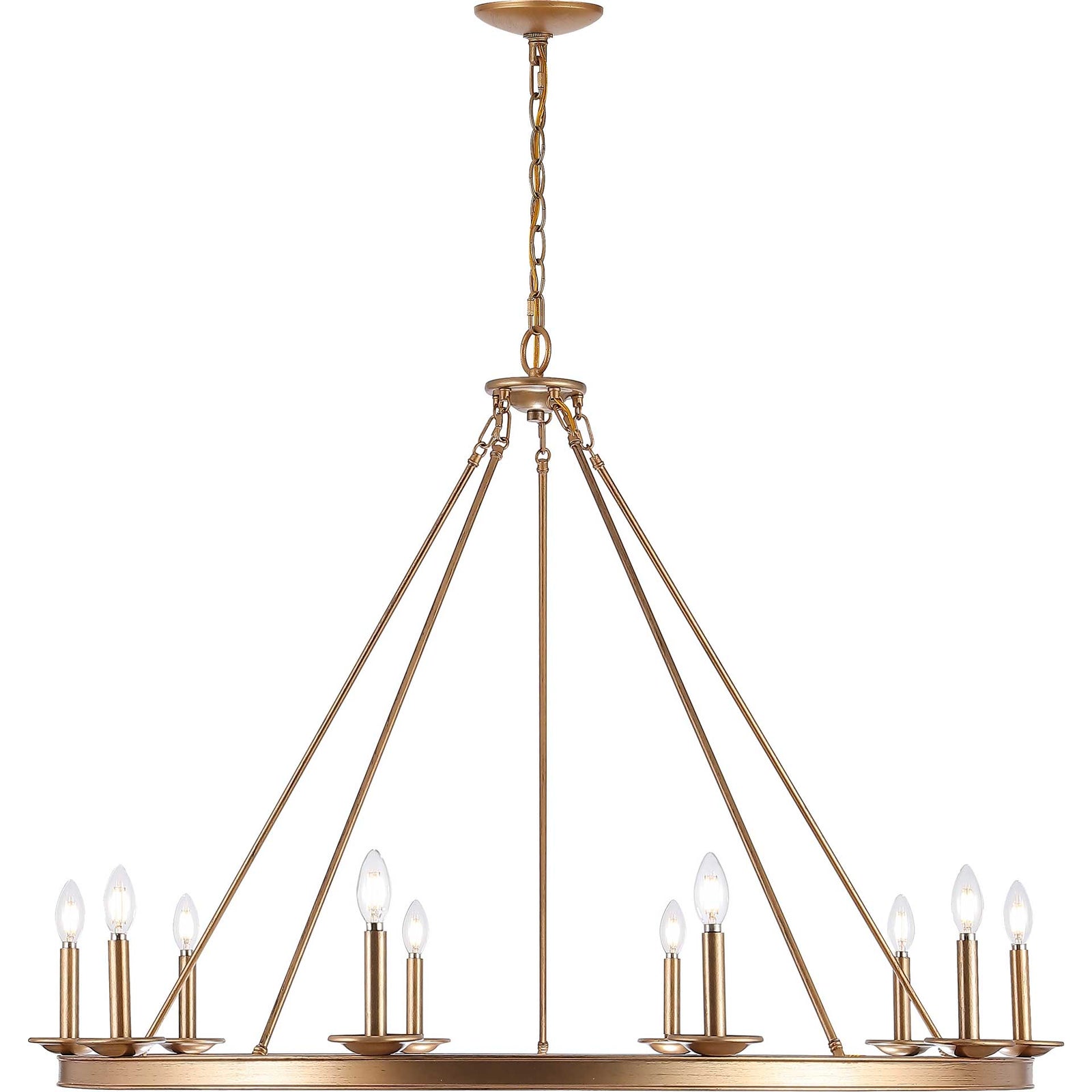Tessa 10 Light Chandelier Gold Painted