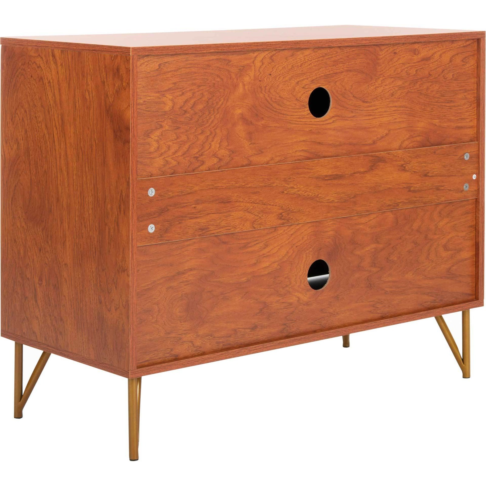 Pierce 2 Door Modular TV Unit Natural/Gold