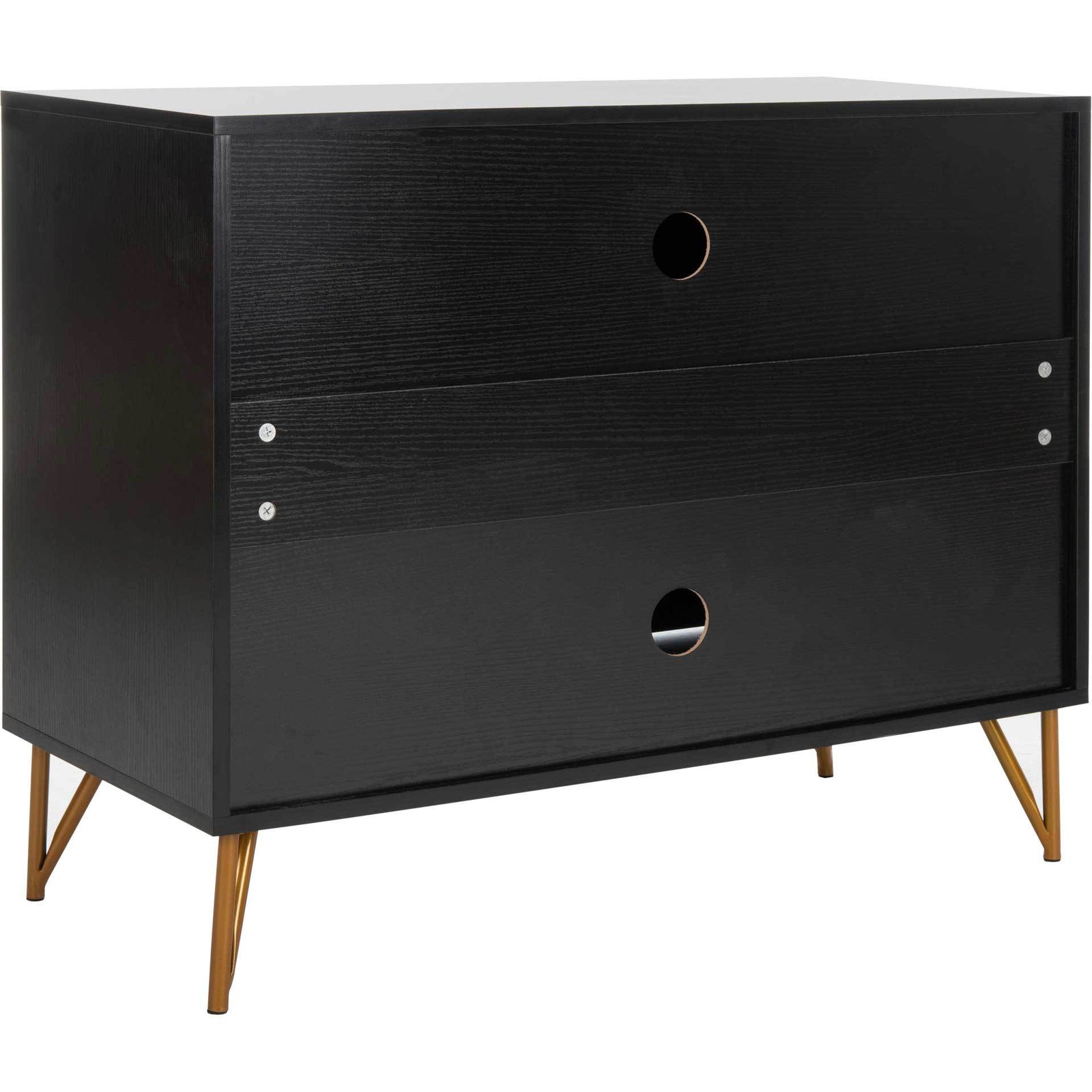 Pierce 2 Door Modular TV Unit Black/Gold