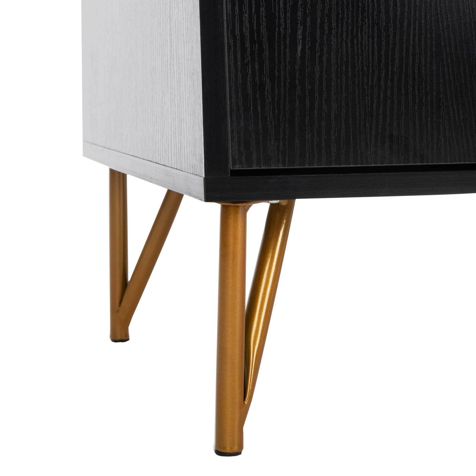 Pierce 2 Door Modular TV Unit Black/Gold