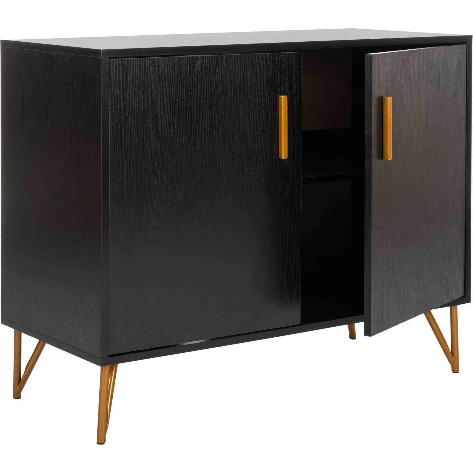 Pierce 2 Door Modular TV Unit Black/Gold