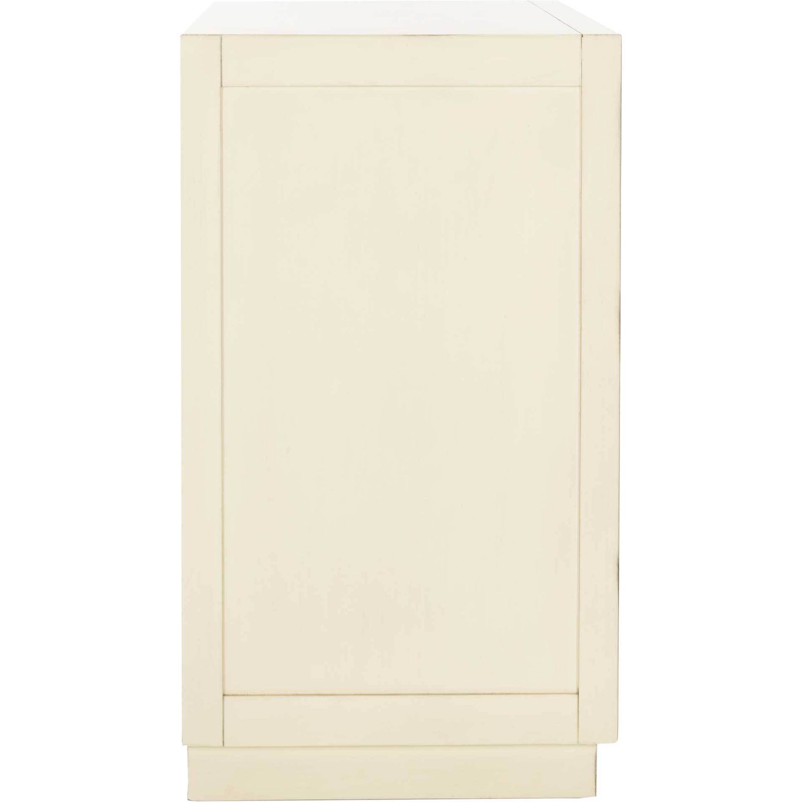 Cayden 3 Drawer Chest Antique Beige/Nickel/Mirror