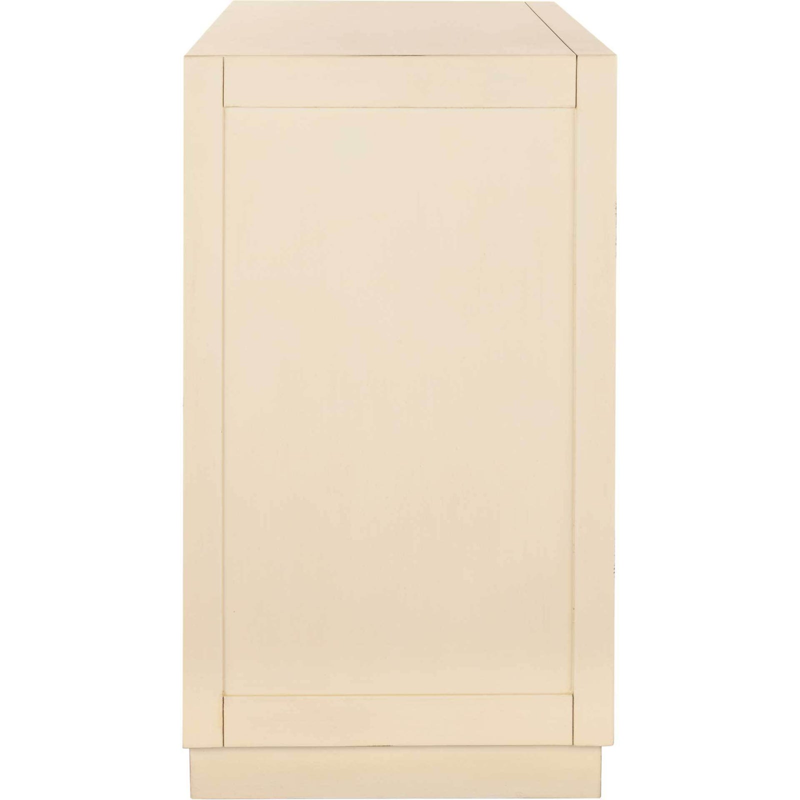 Amira 3 Drawer Chest Antique Beige/Nickel/Mirror