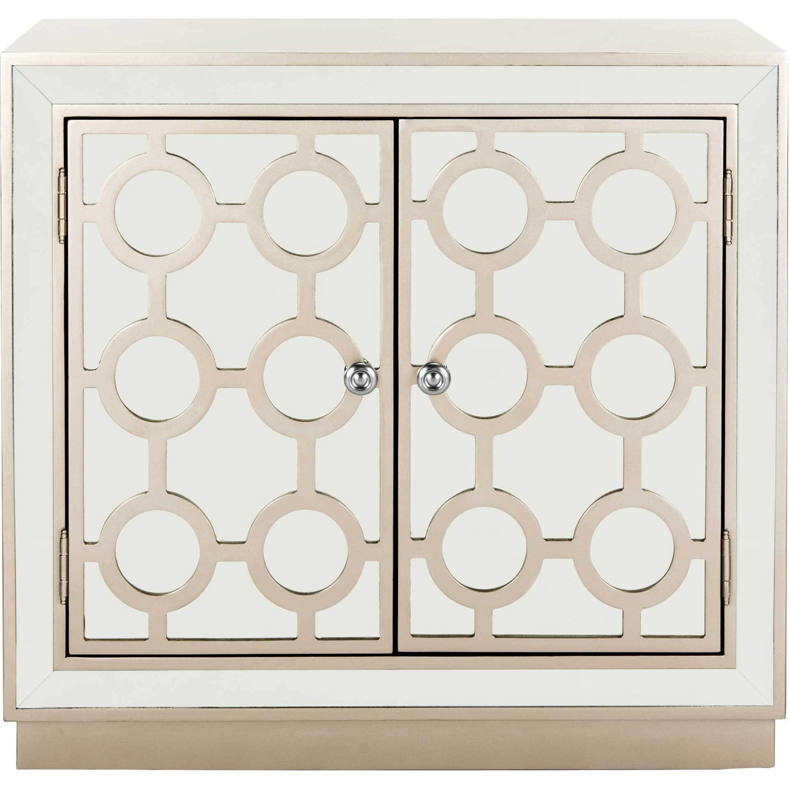 Kara 2 Door Chest Champagne/Nickel/Mirror