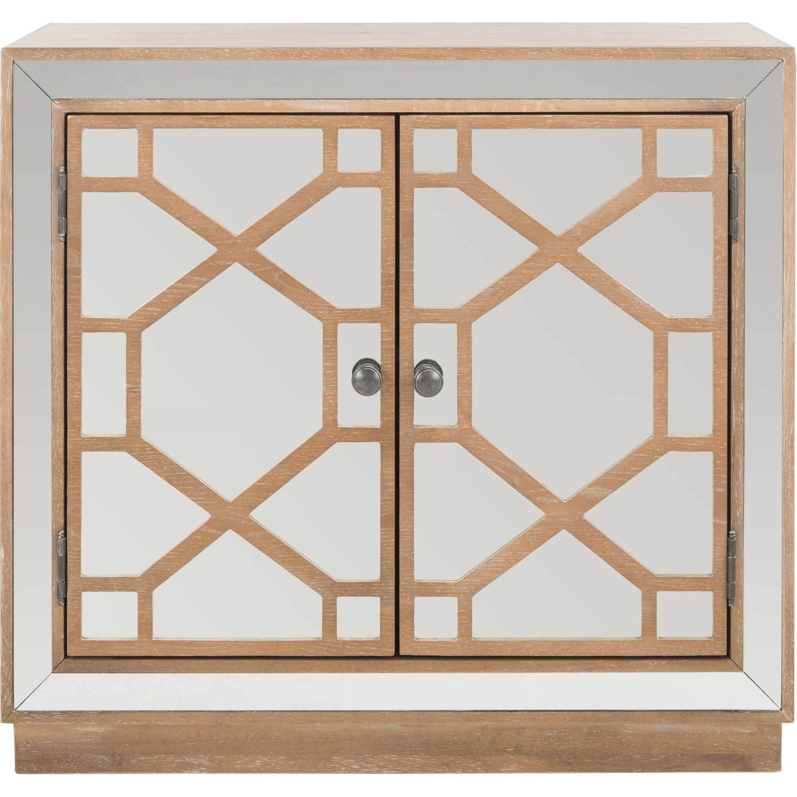 Julio 2 Door Chest Oak/Dark Bronze/Mirror