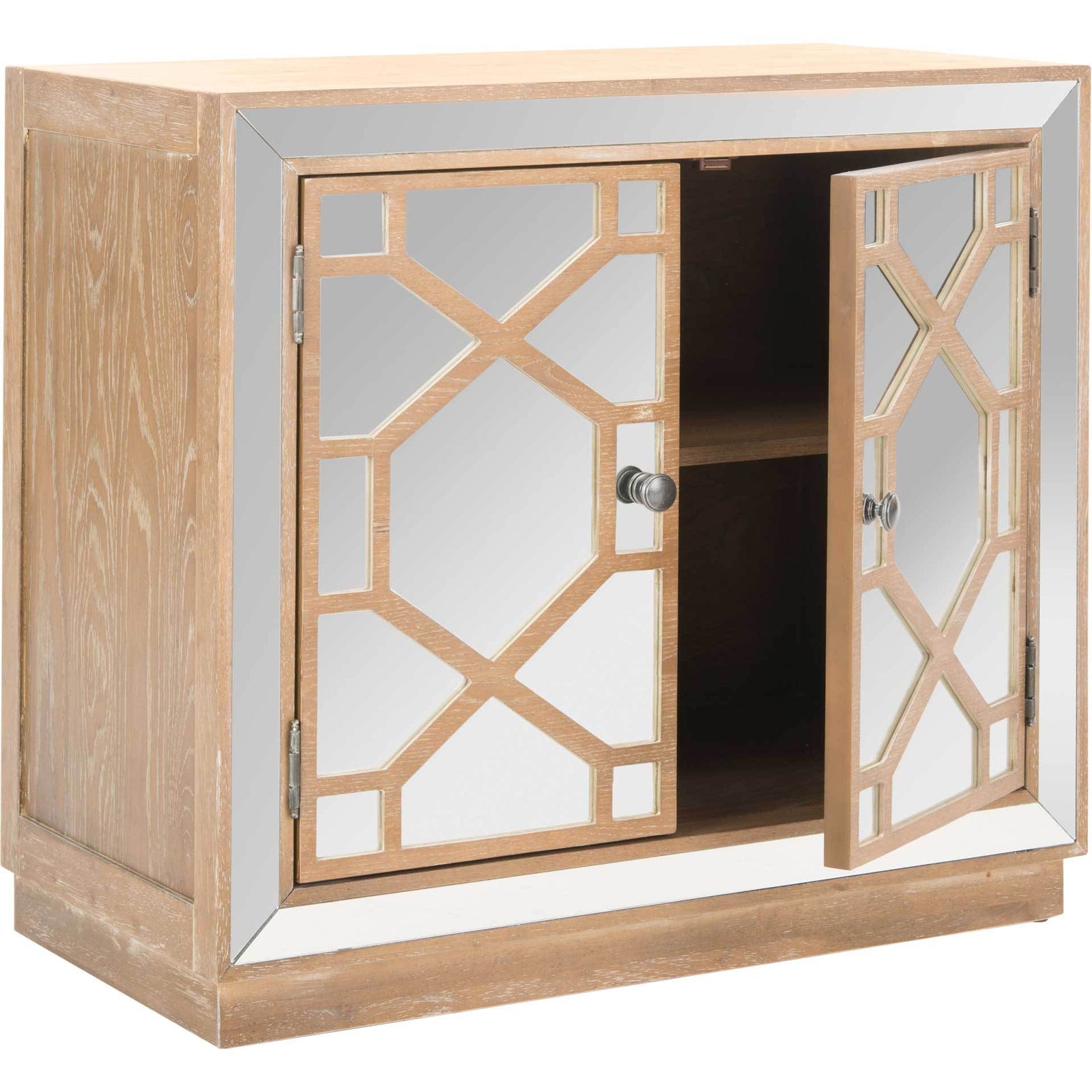 Julio 2 Door Chest Oak/Dark Bronze/Mirror